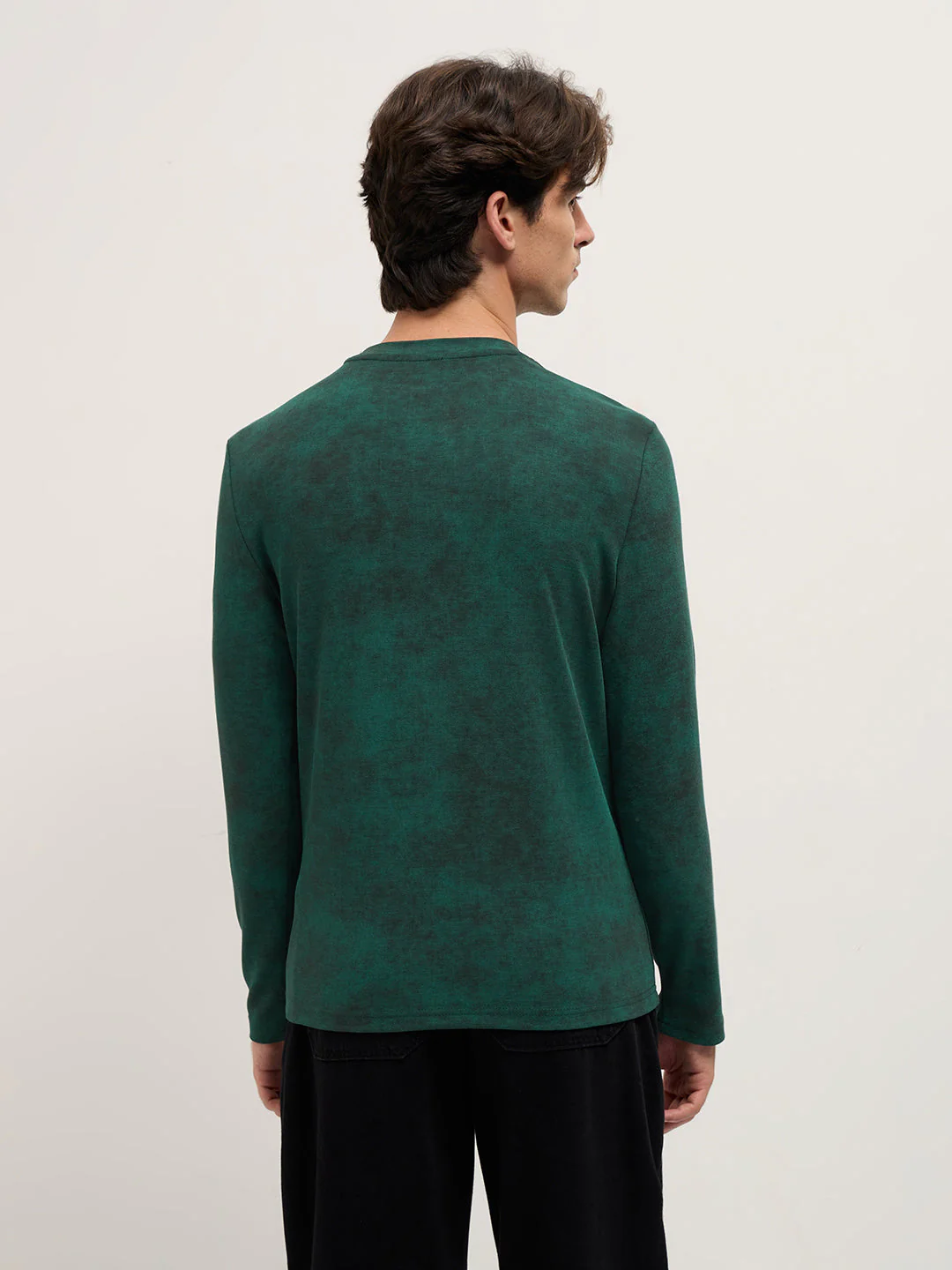 Men Green Slim Fit Crew Neck T-Shirt - Image 2