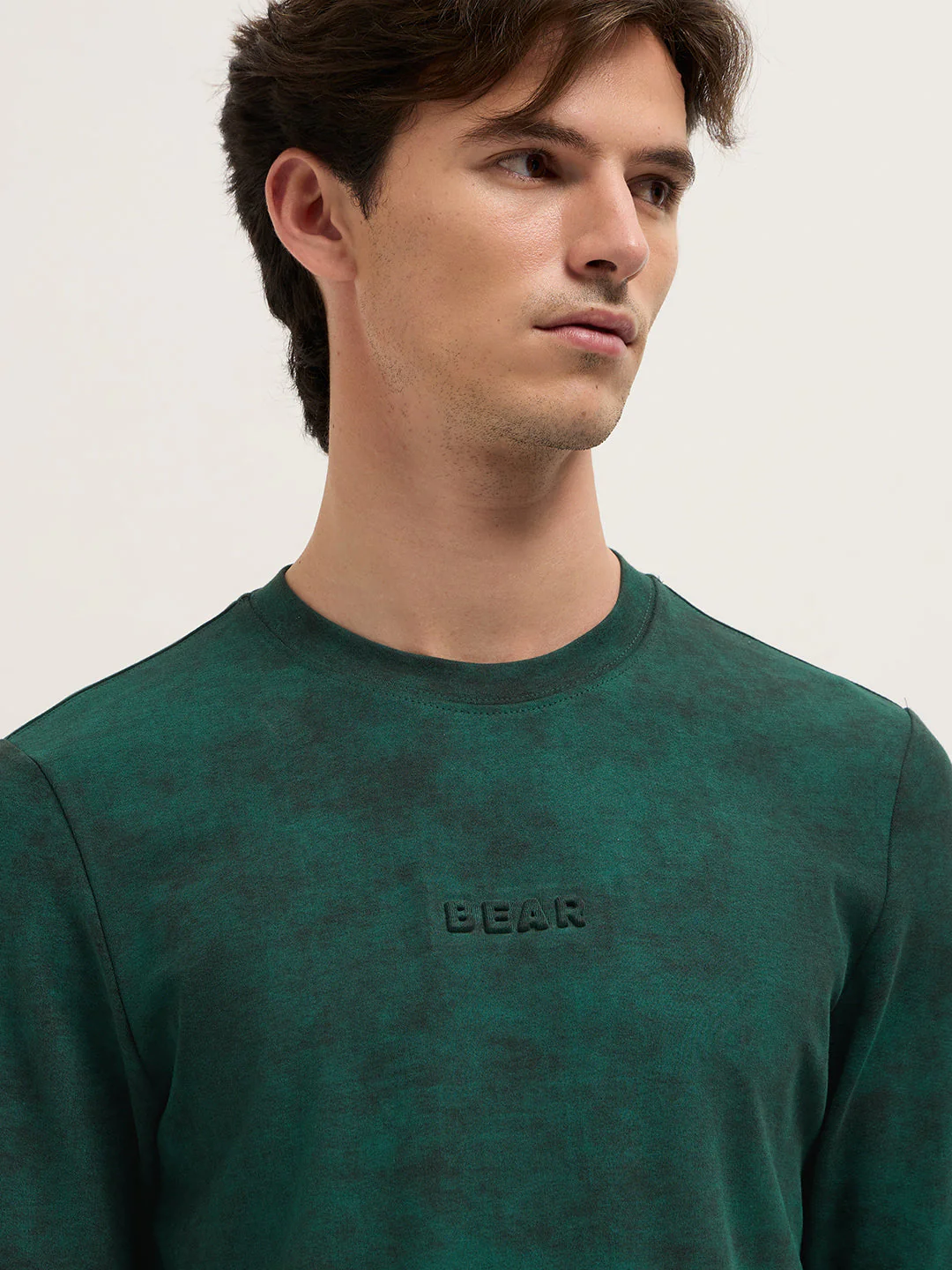 Men Green Slim Fit Crew Neck T-Shirt - Image 5