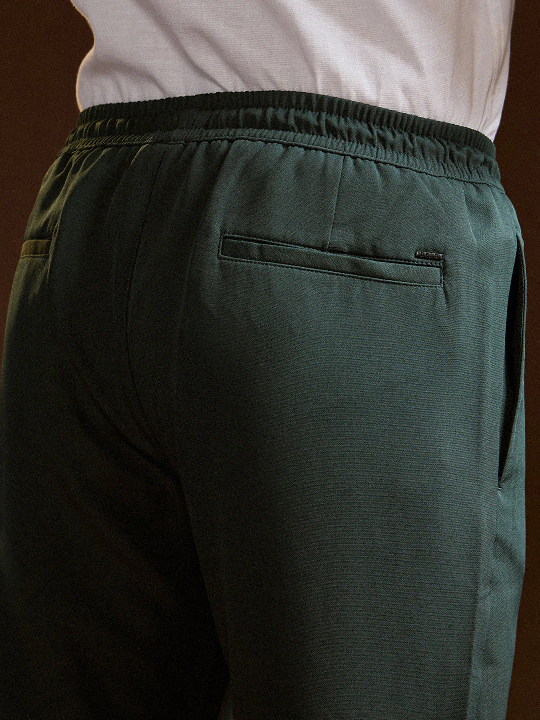 Men Green Slim Fit Formal Trouser - Image 5