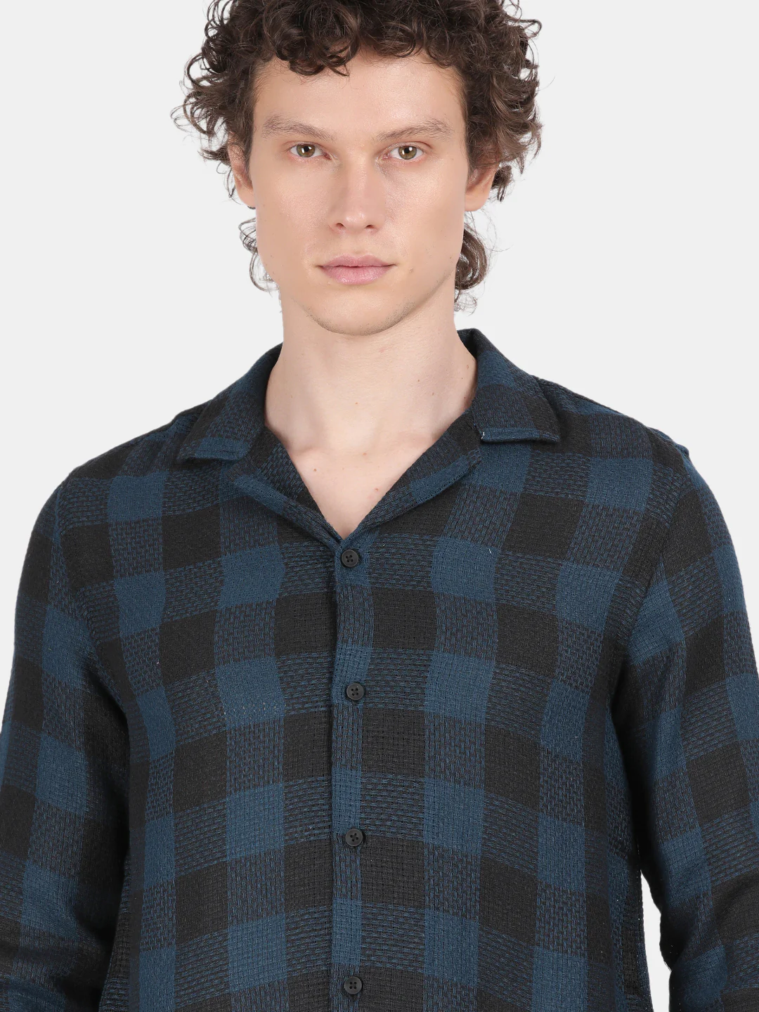 Men Green Slim Fit Lapel Collar Full Sleeve Casual Shirt - Image 6