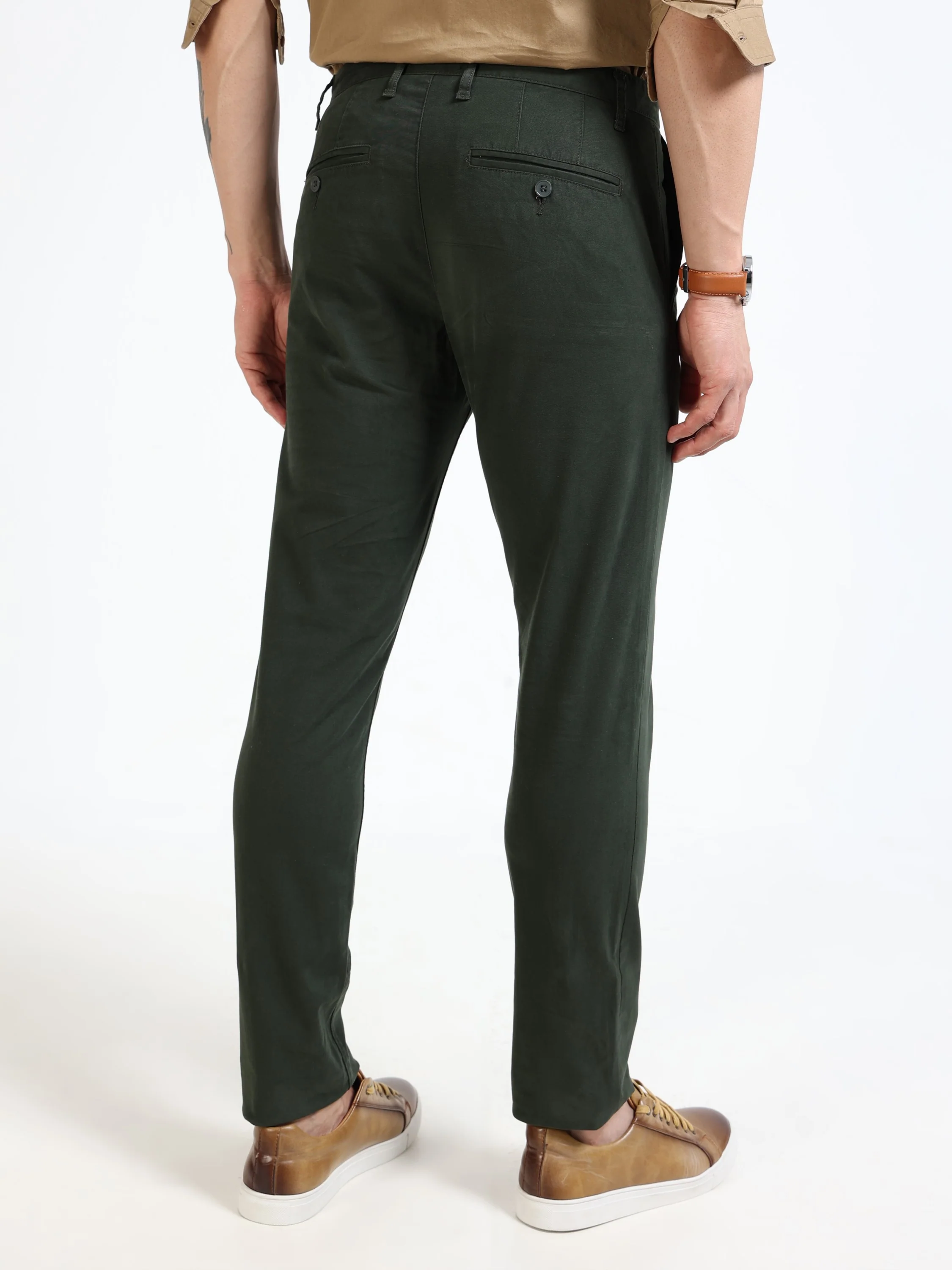 Men Green Slim Fit Pant - Image 3