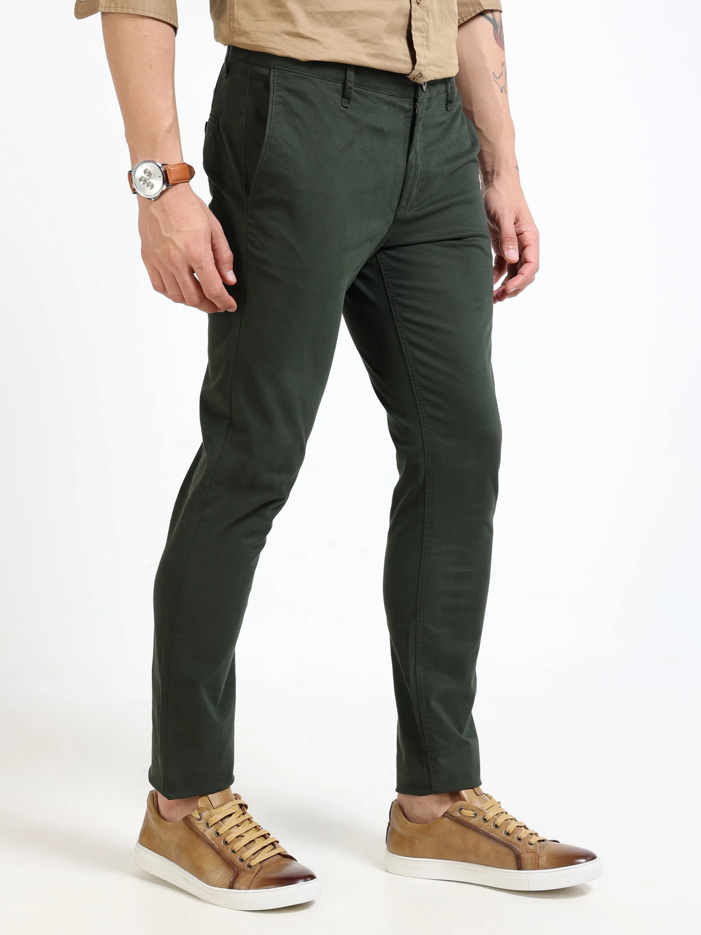 Men Green Slim Fit Pant - Image 6