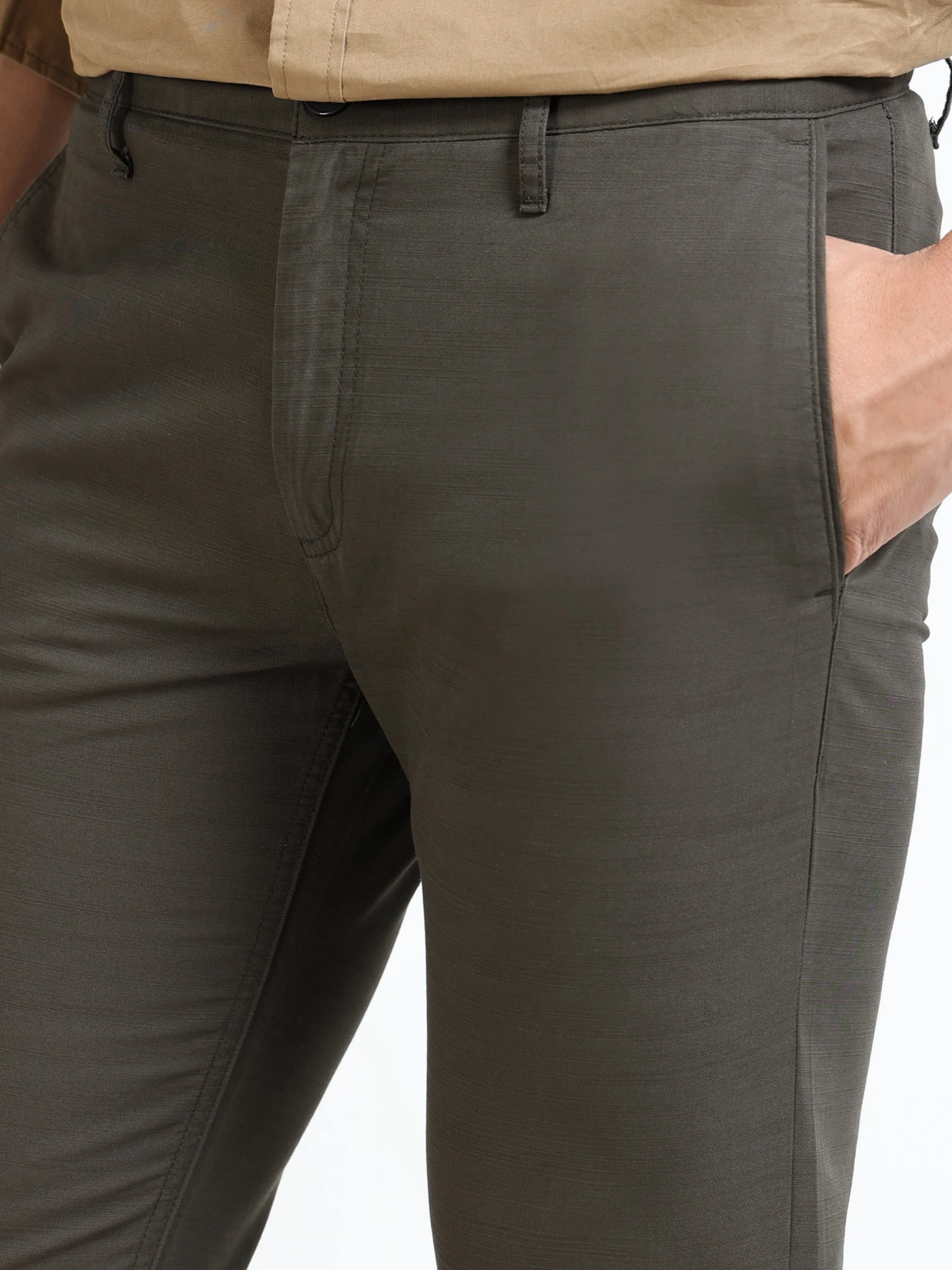 Men Green Slim Fit Pant - Image 2