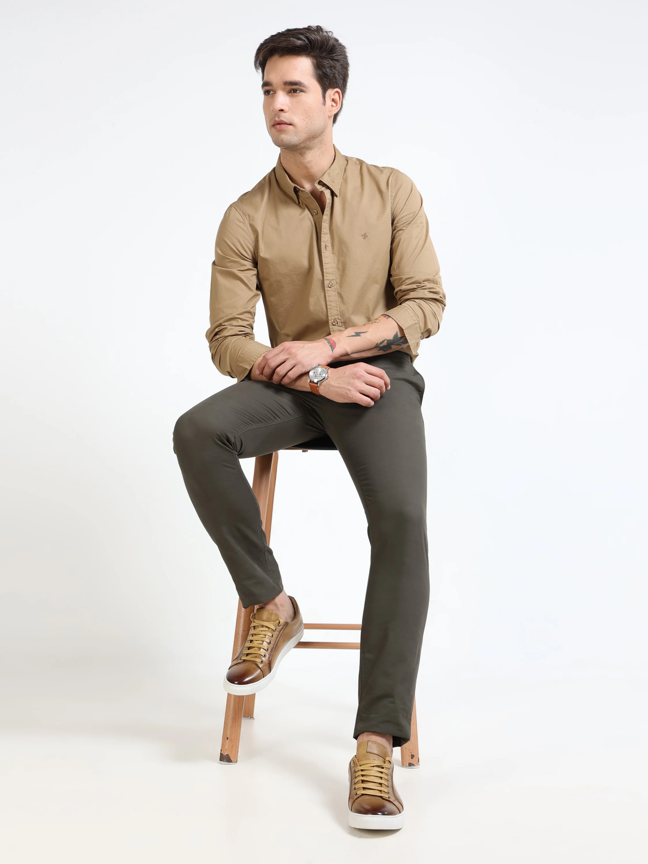 Men Green Slim Fit Pant - Image 4