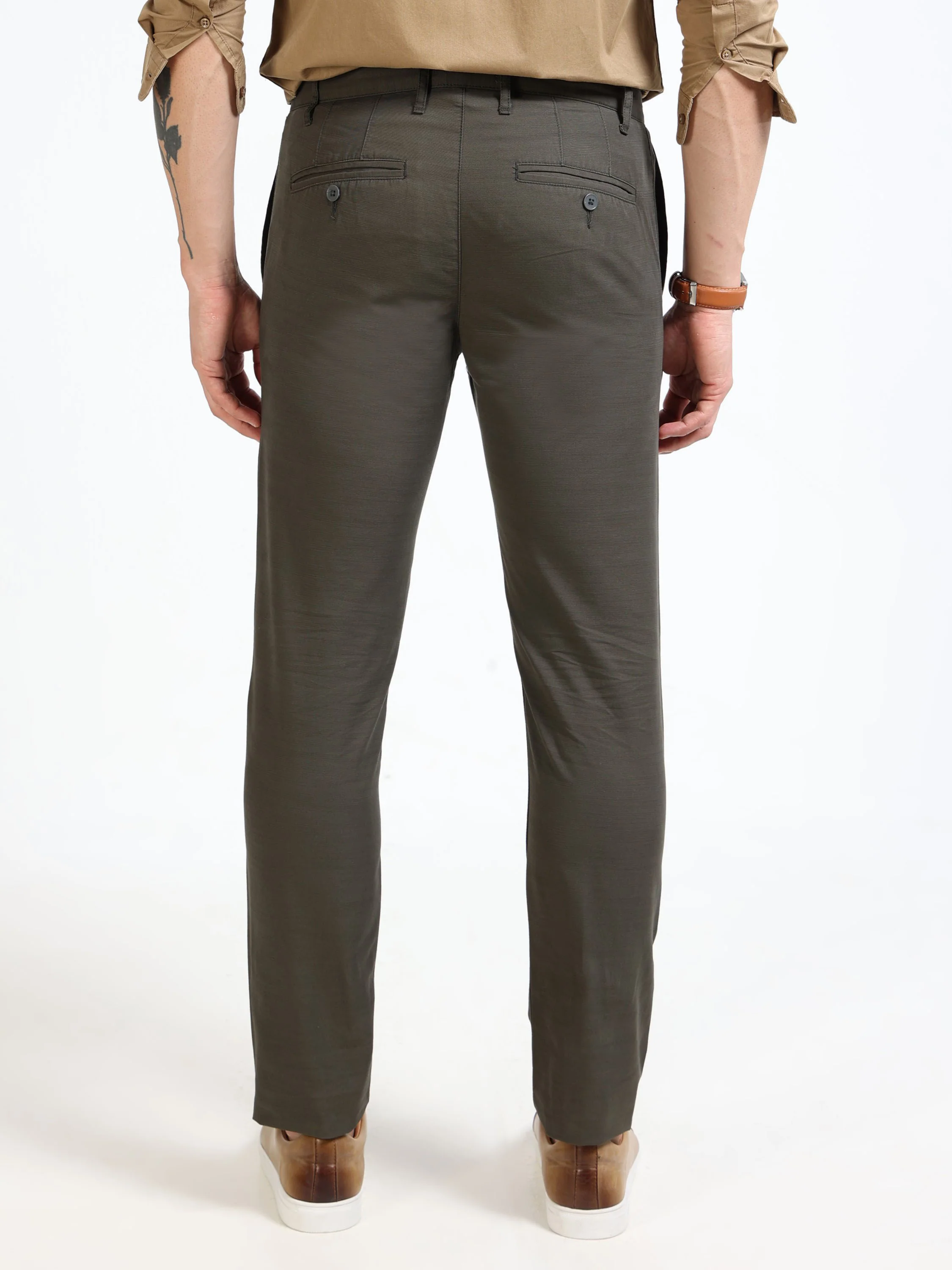 Men Green Slim Fit Pant - Image 5