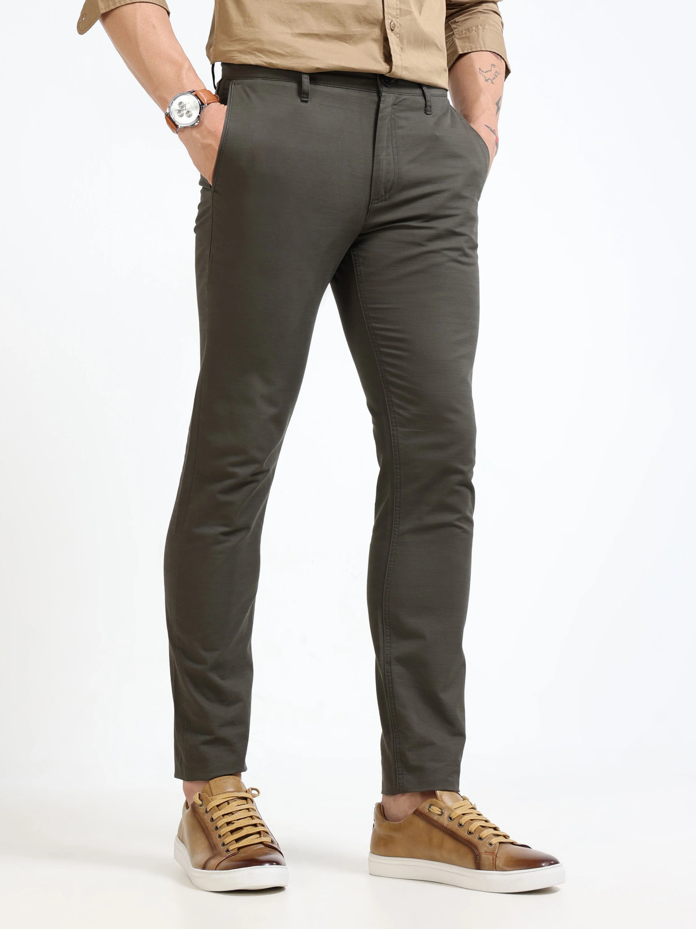 Men Green Slim Fit Pant - Image 6
