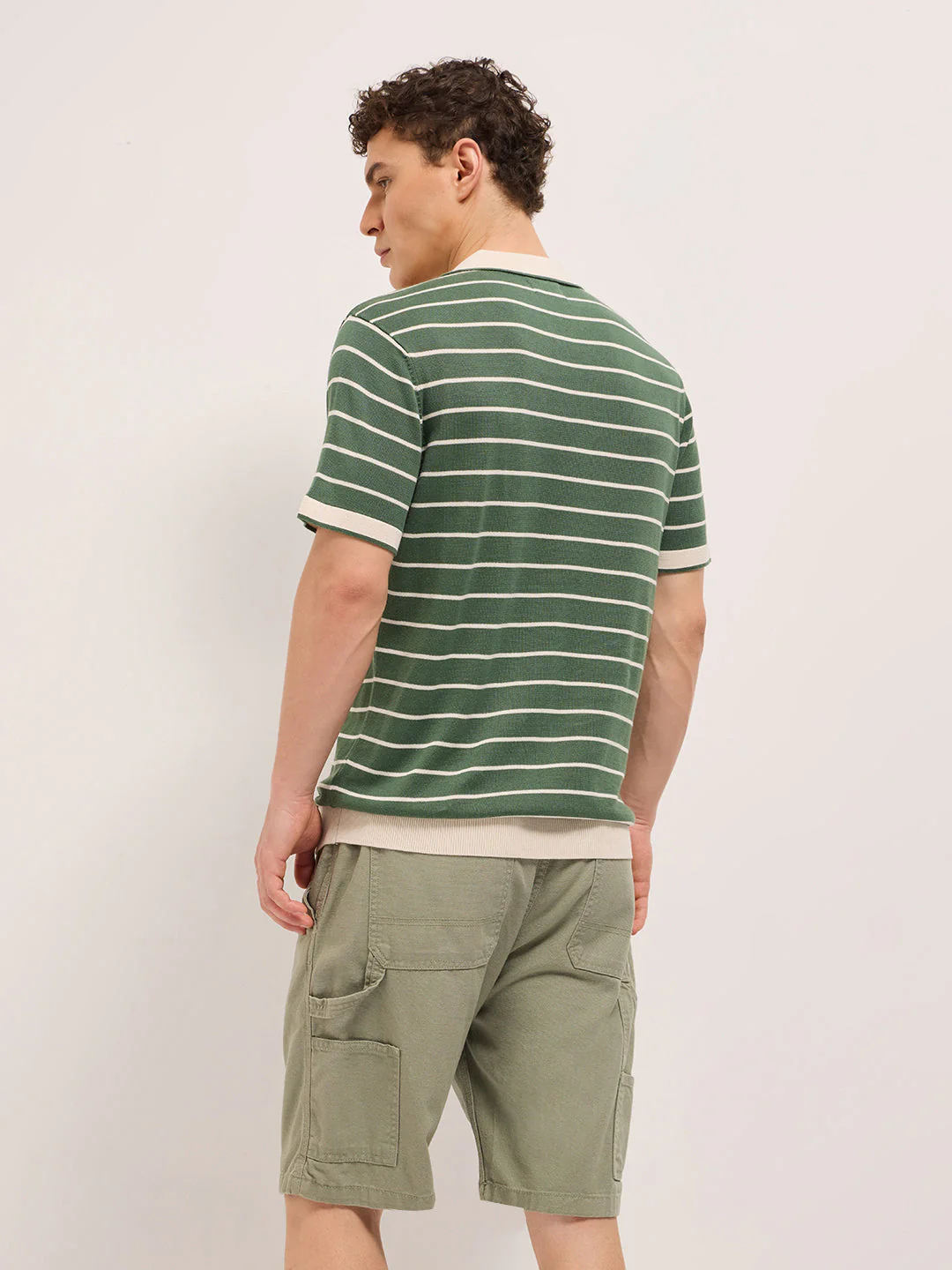 Men Green Slim Fit Polo - Image 2