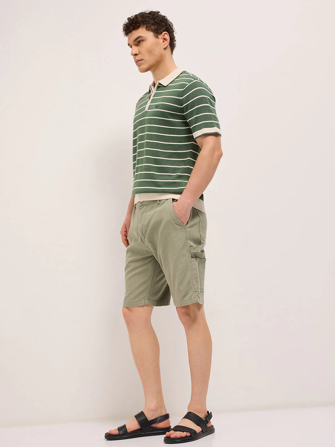 Men Green Slim Fit Polo - Image 3