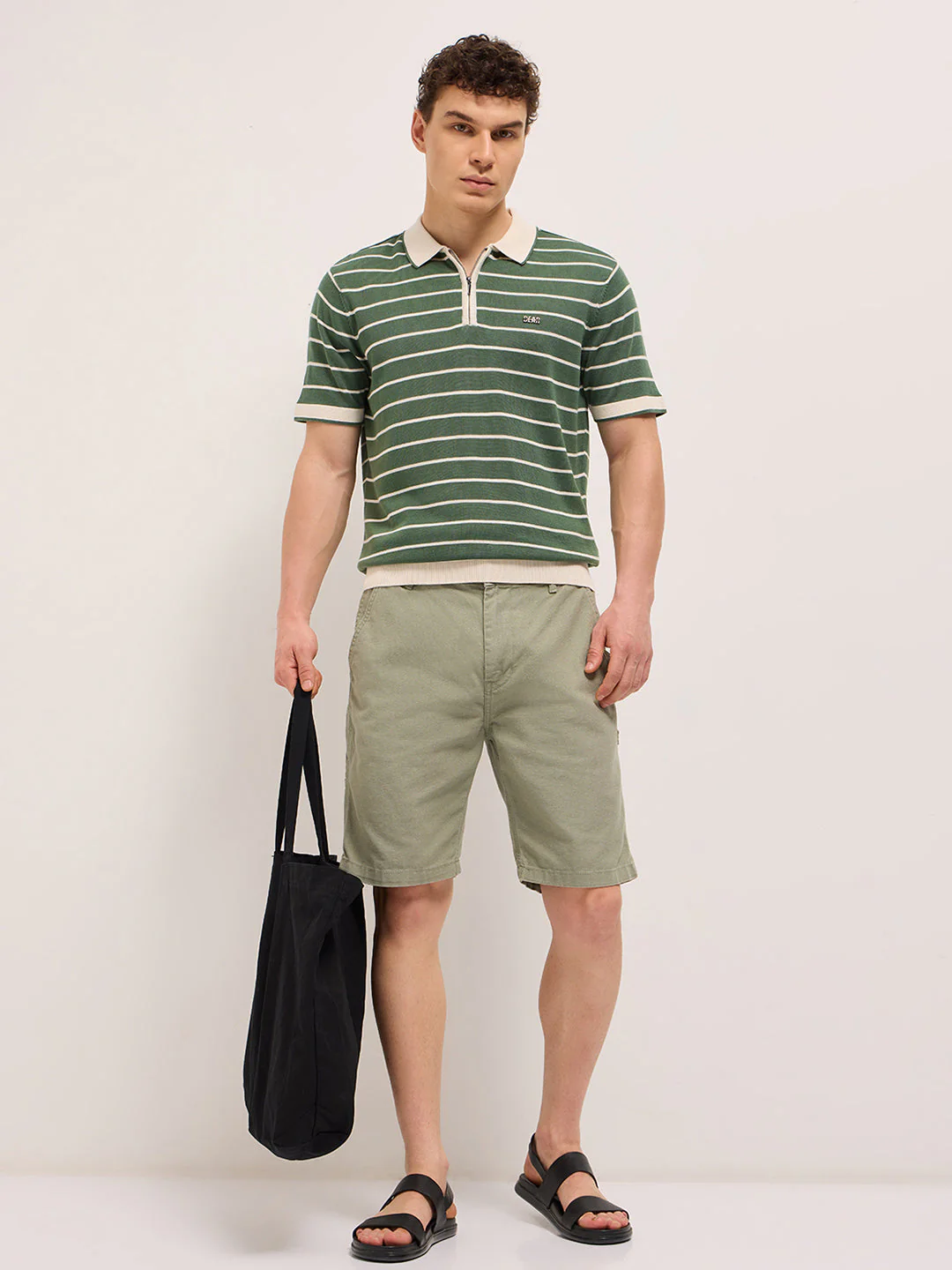 Men Green Slim Fit Polo - Image 4