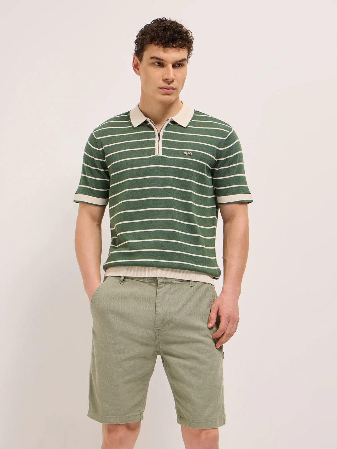 Men Green Slim Fit Polo - Image 6