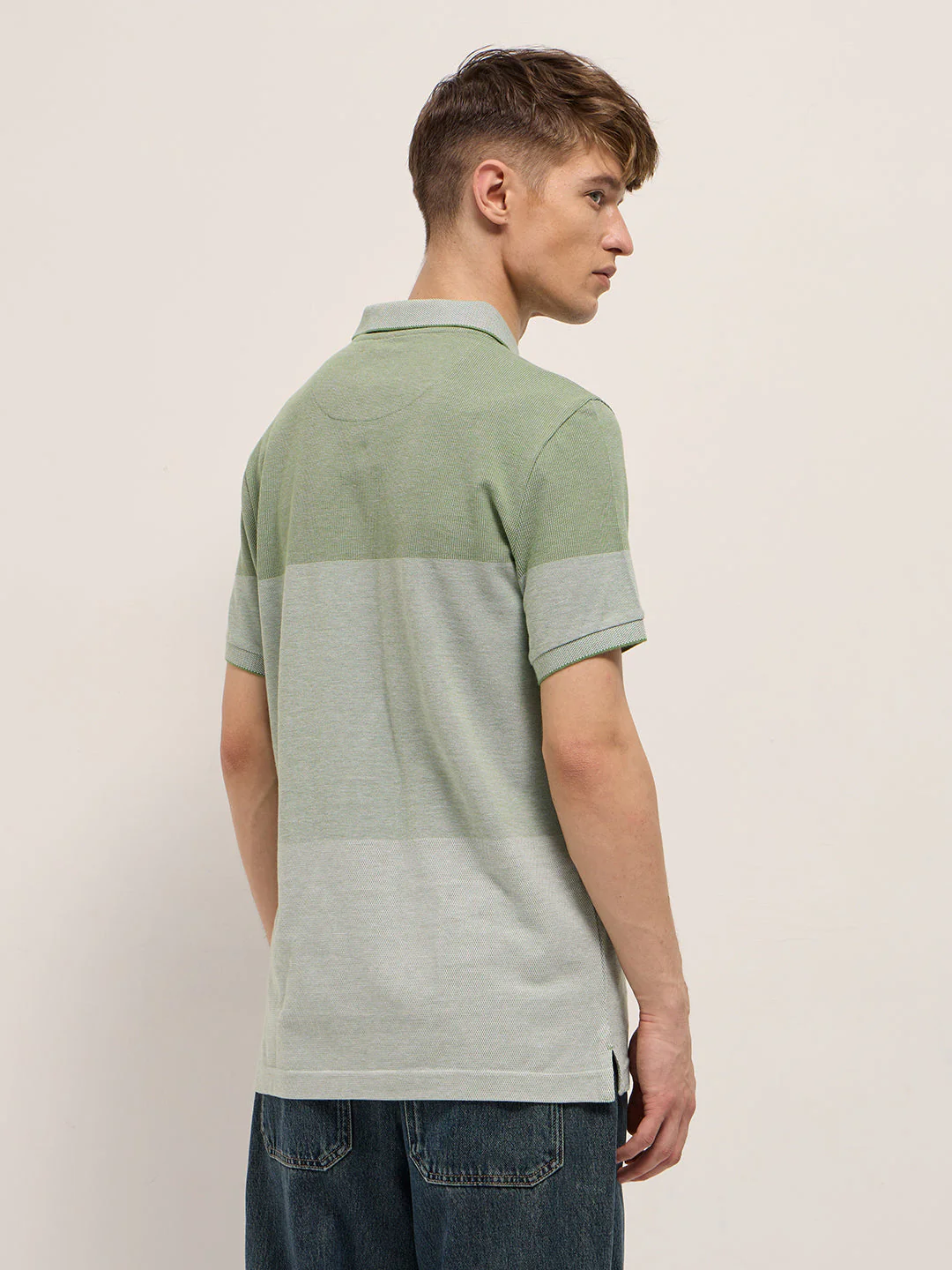 Men Green Slim Fit Polo - Image 2