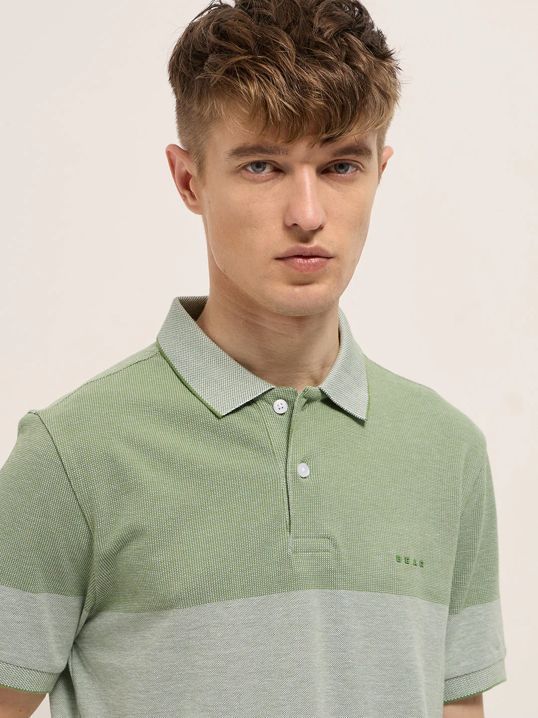 Men Green Slim Fit Polo - Image 5