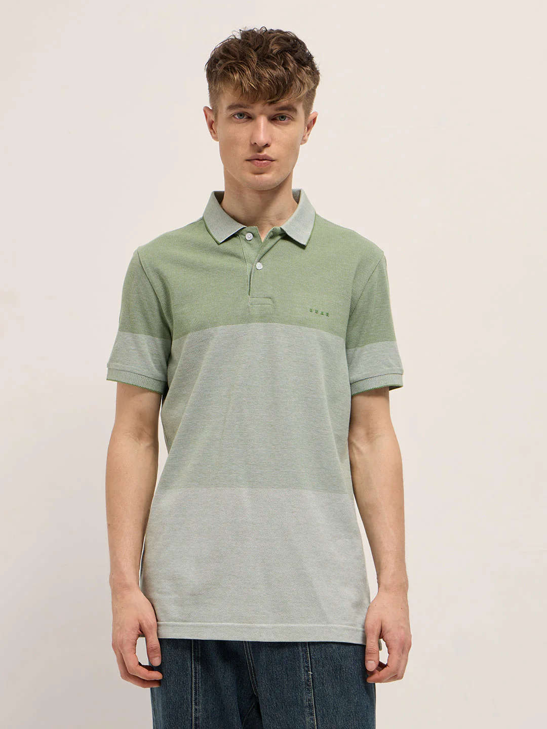 Men Green Slim Fit Polo - Image 6