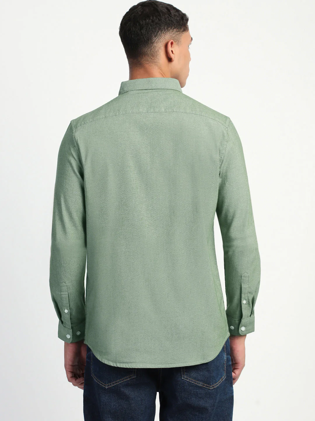 Men Green Slim Fit Shirt - Image 4