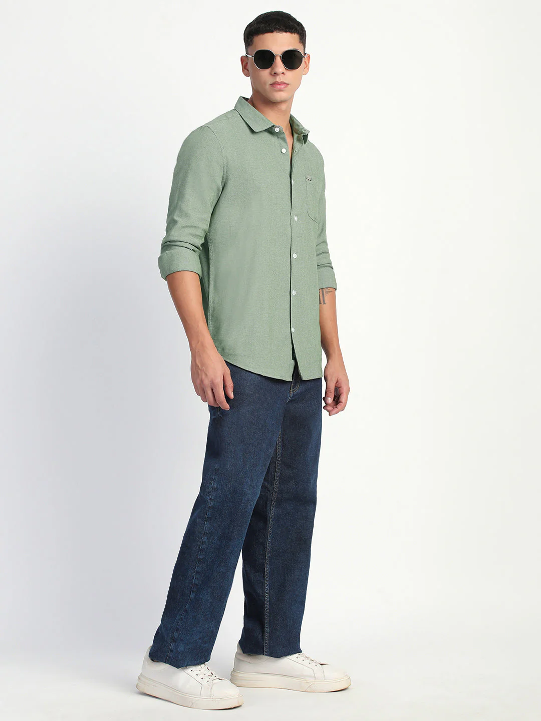 Men Green Slim Fit Shirt - Image 5