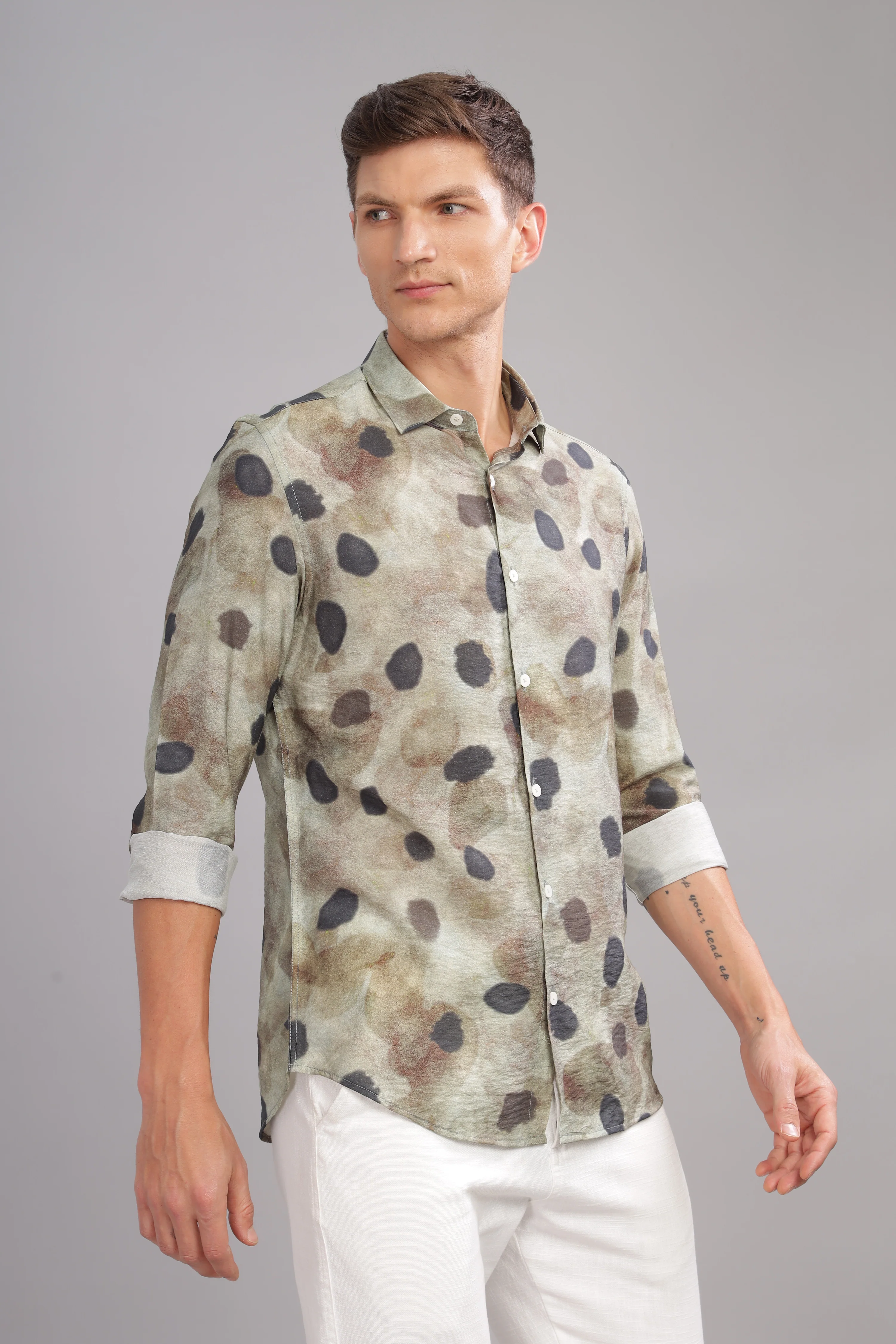 Men Green Slim Fit Shirt - Image 2
