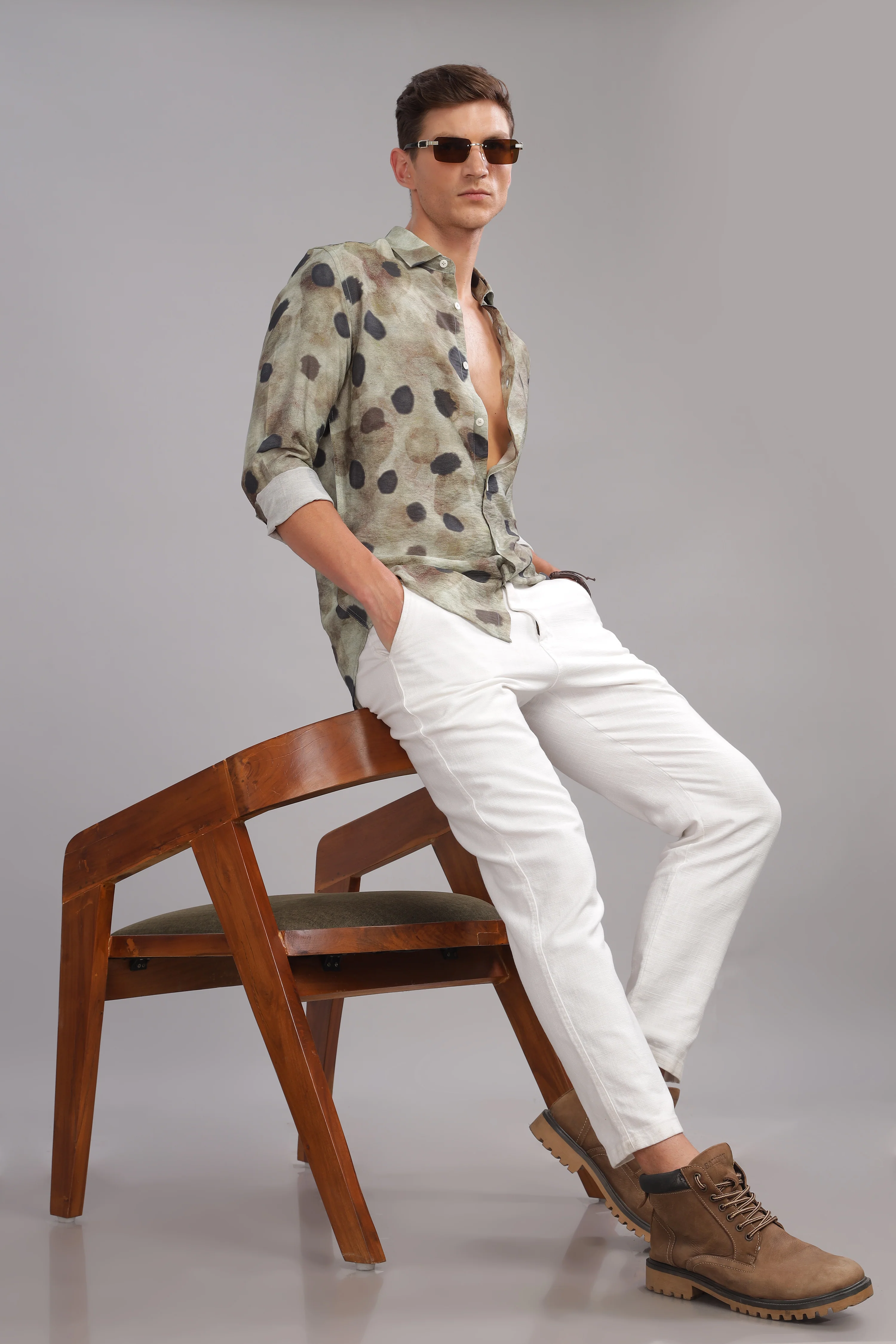 Men Green Slim Fit Shirt - Image 3