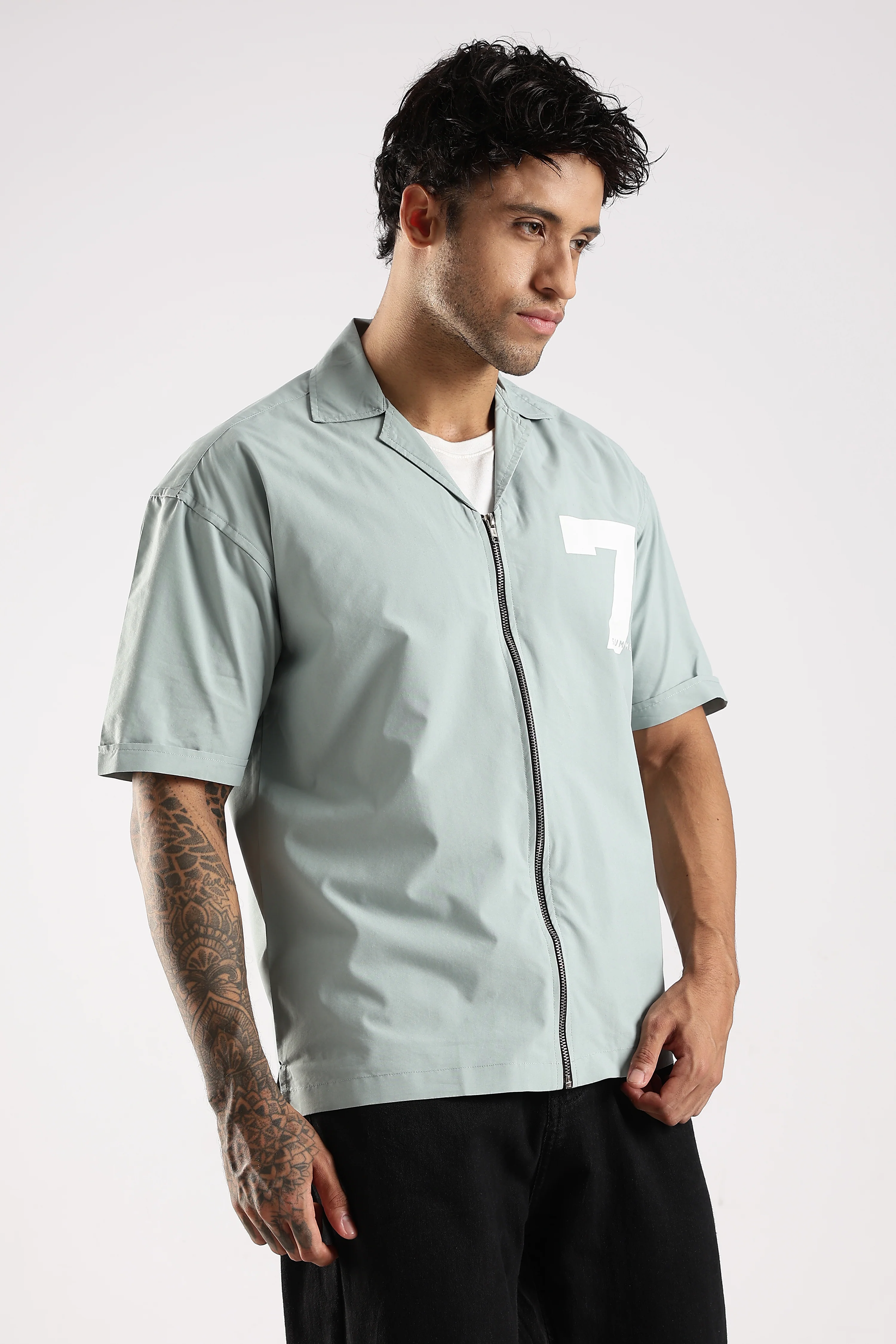 Men Green Slim Fit Shirt - Image 3
