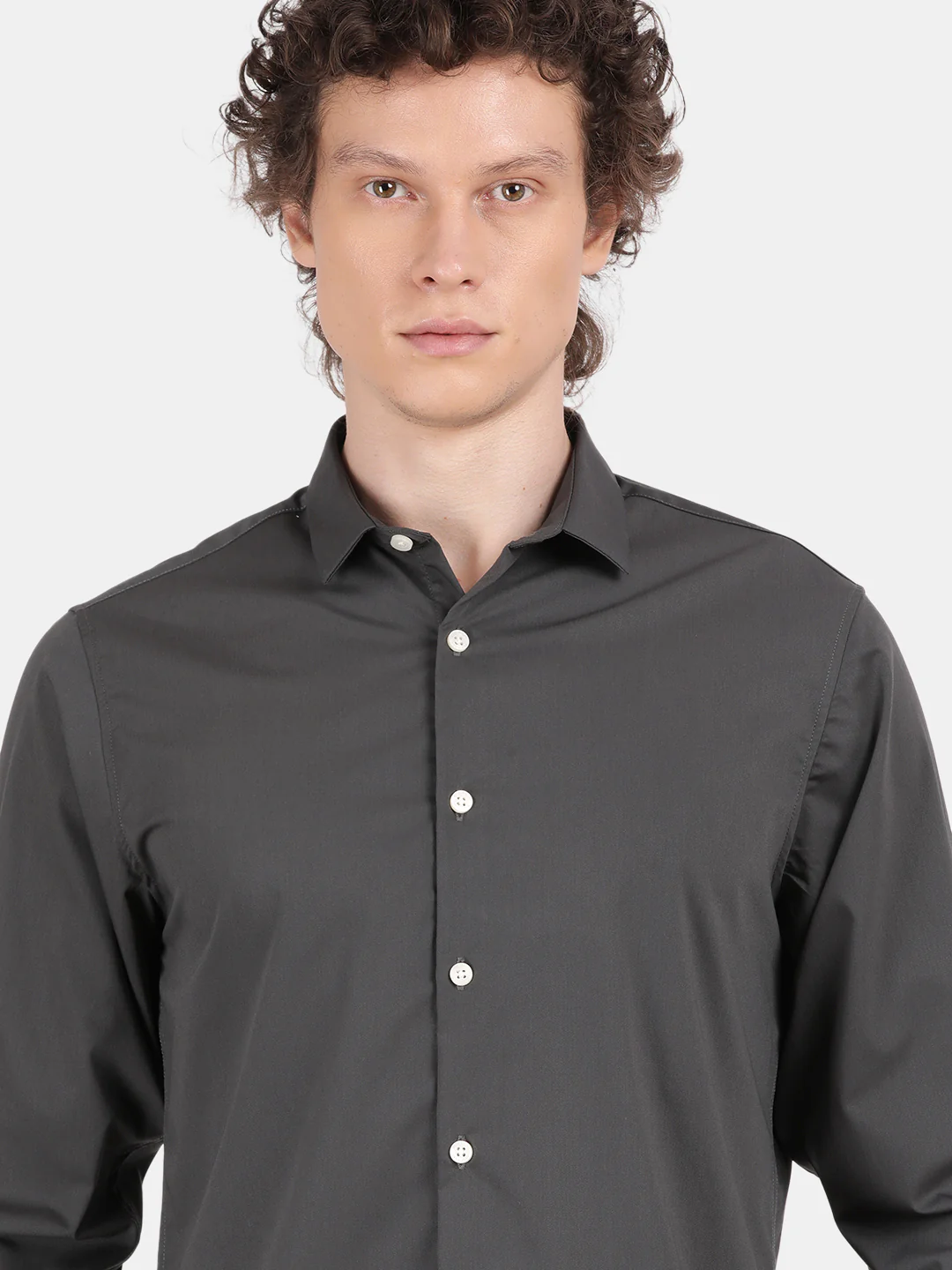 Men Green Slim Fit Spread Collar Full Sleeve Casual Shirt - Image 2