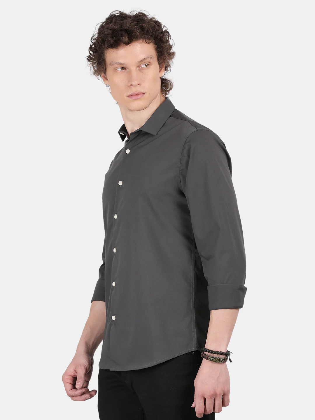Men Green Slim Fit Spread Collar Full Sleeve Casual Shirt - Image 4