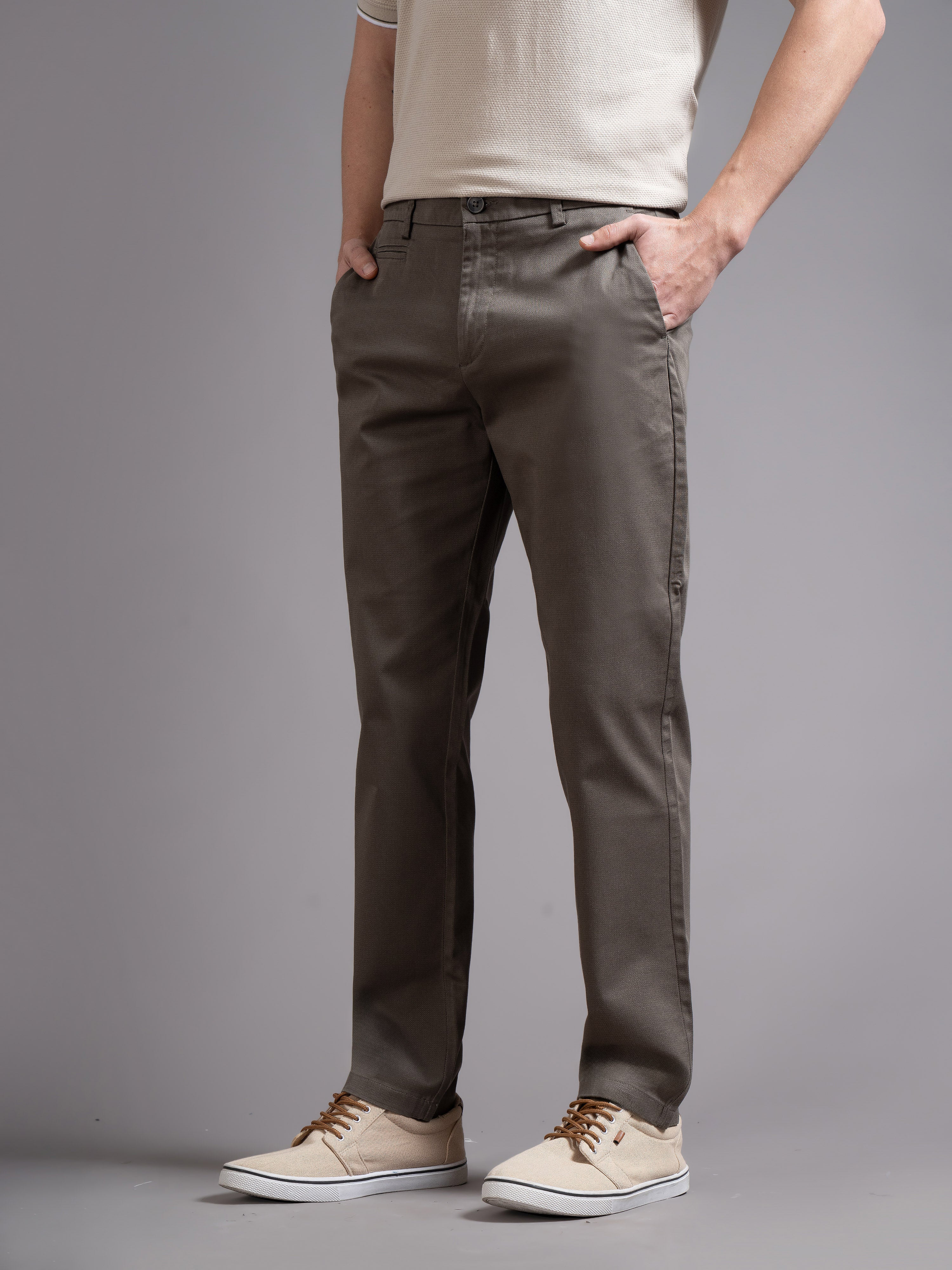 Men Green Smart Slim Fit Chinos - Image 5