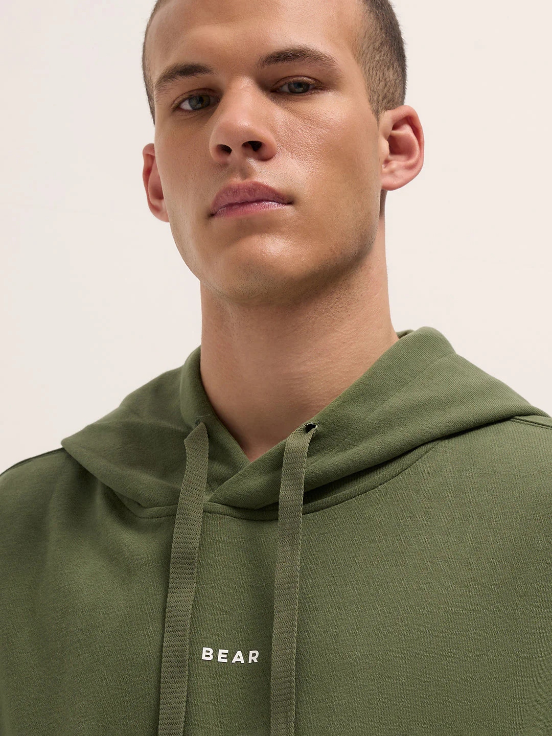 Men Green Solid Relax Fit Hoodie - Image 5