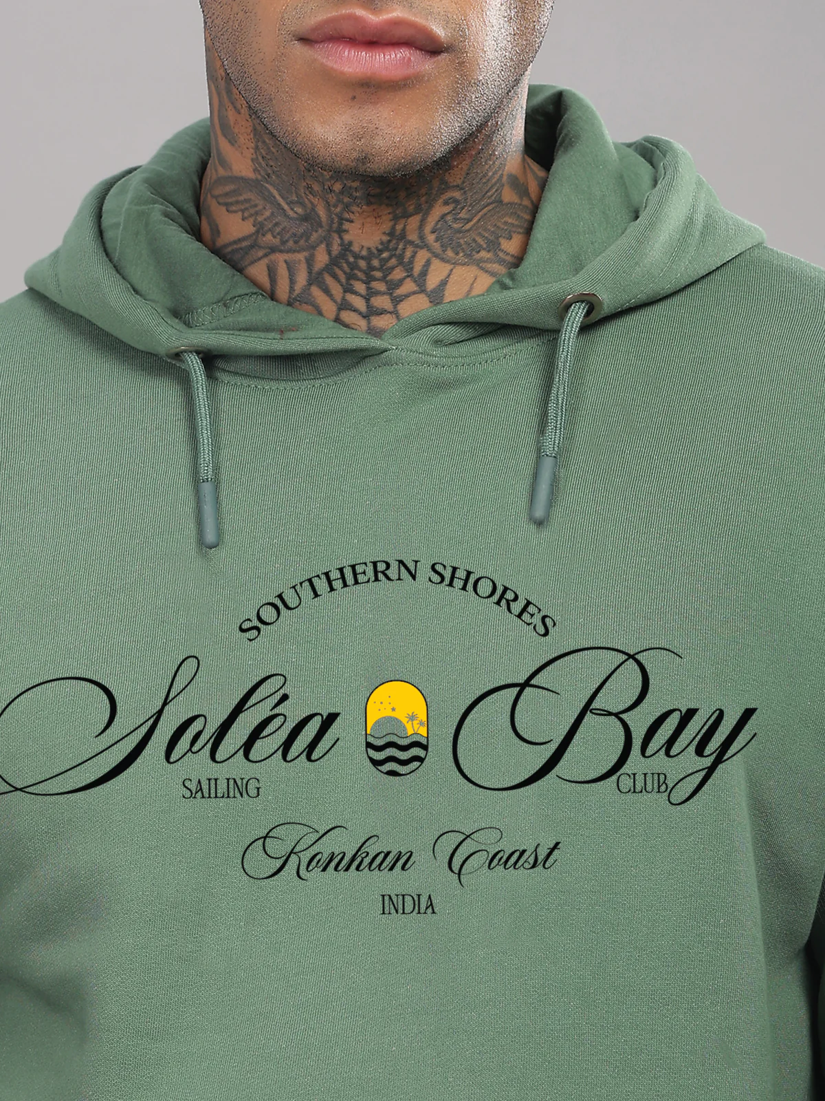 Men Green Printed Hoodie - Image 2