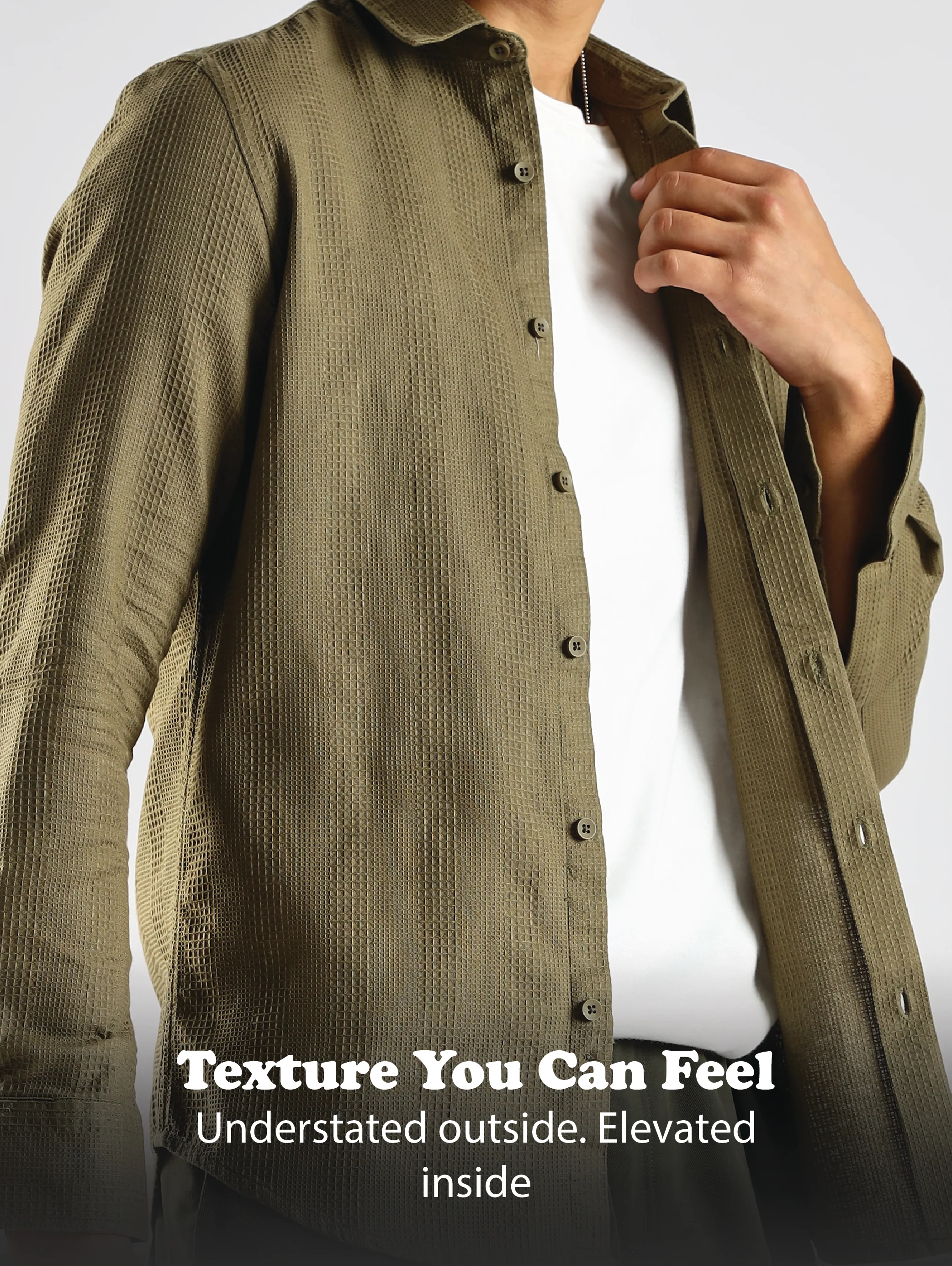 Men Green Textured Cotton Shirt - Image 13