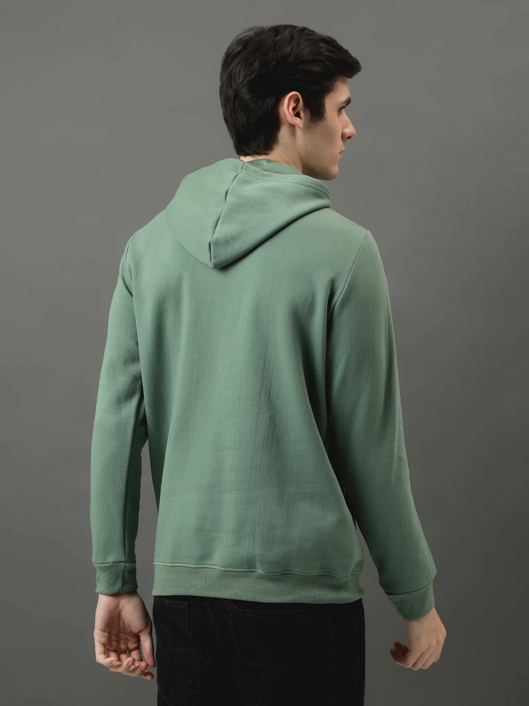 Men Green Printed Hoodie - Image 2