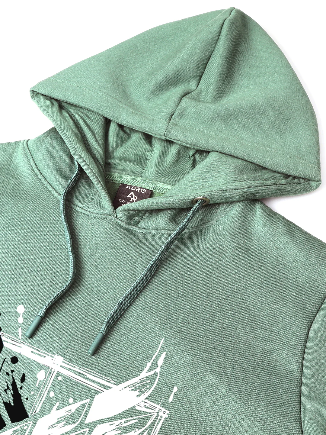 Men Green Printed Hoodie - Image 5