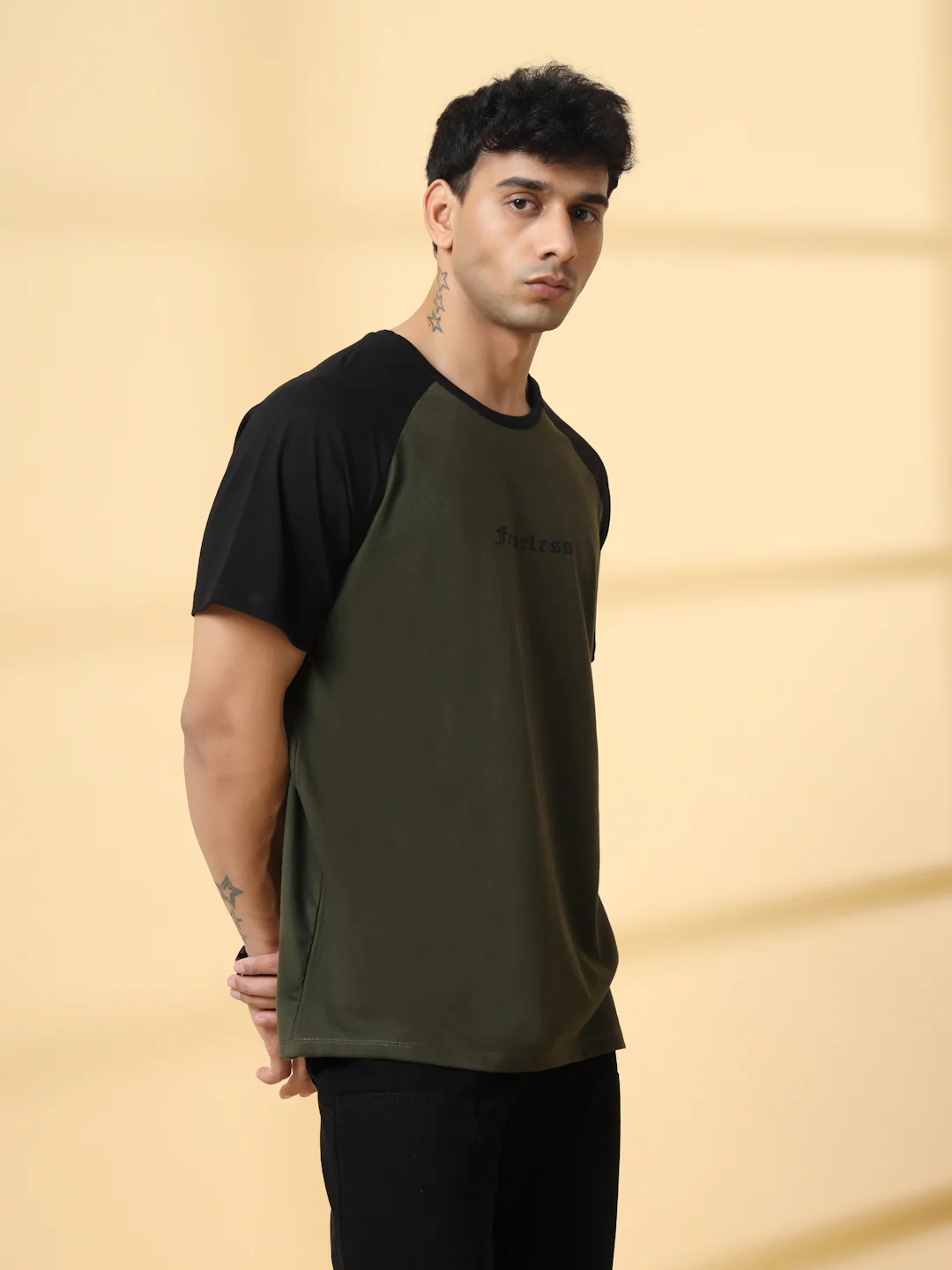 Men Green Typography Oversized T-Shirt - Image 4