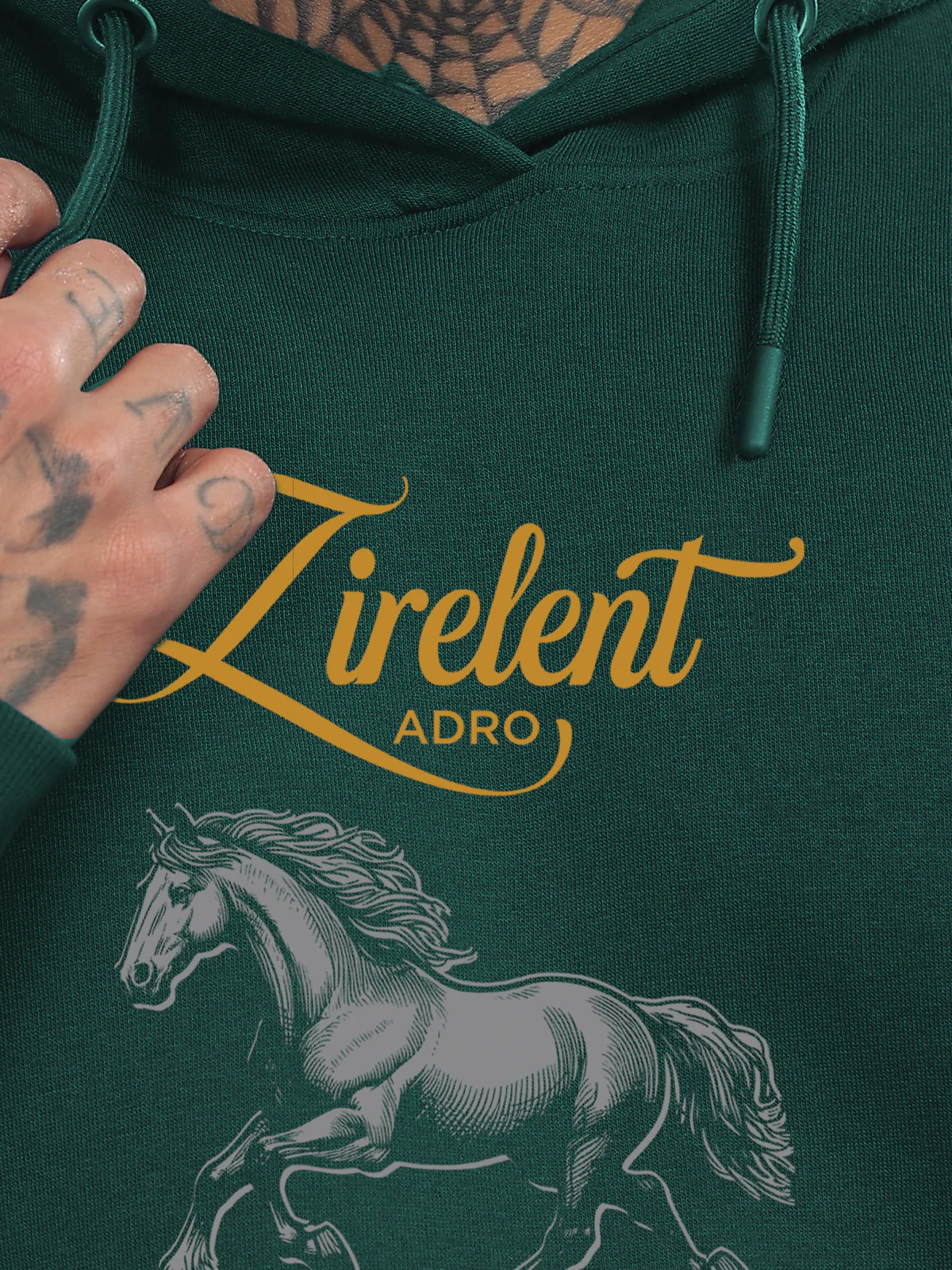 Men Green Printed Hoodie - Image 2
