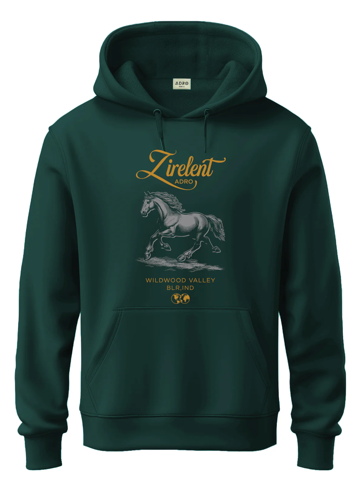 Men Green Printed Hoodie - Image 4