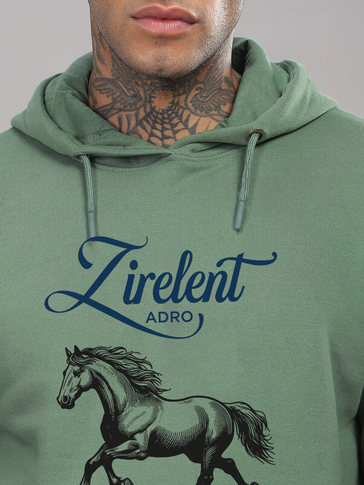 Men Green Printed Hoodie - Image 2