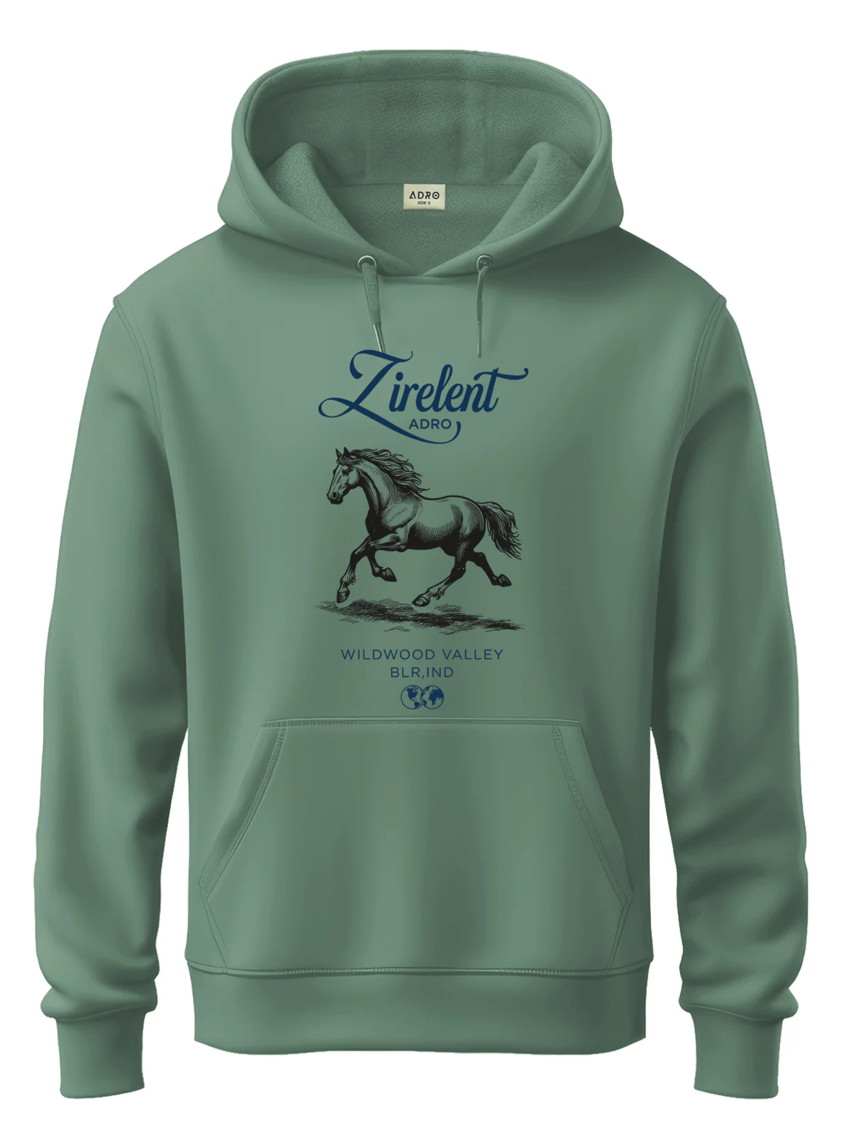 Men Green Printed Hoodie - Image 4