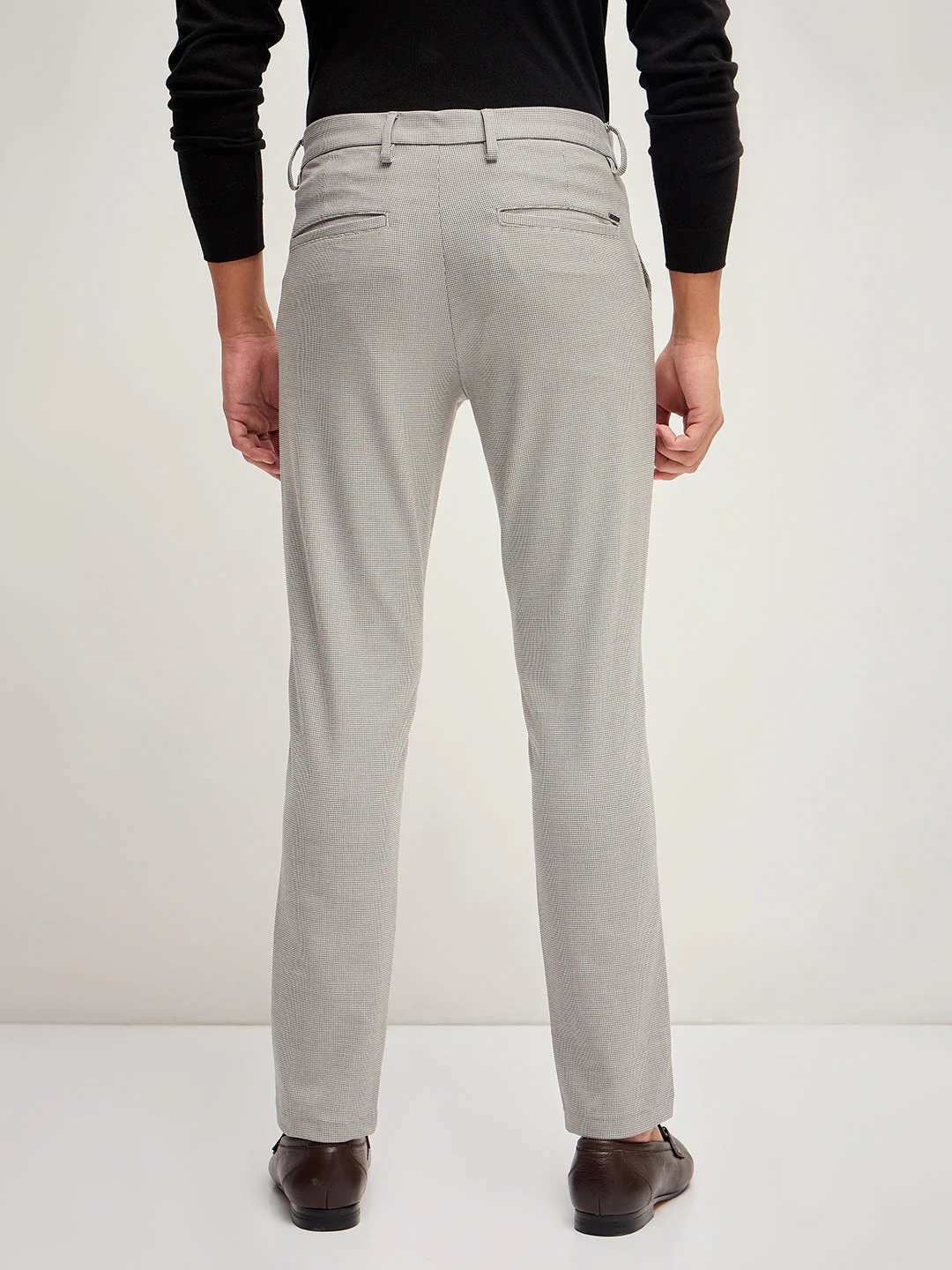 Men Grey 4 Way Stretch Formal Trouser - Image 2