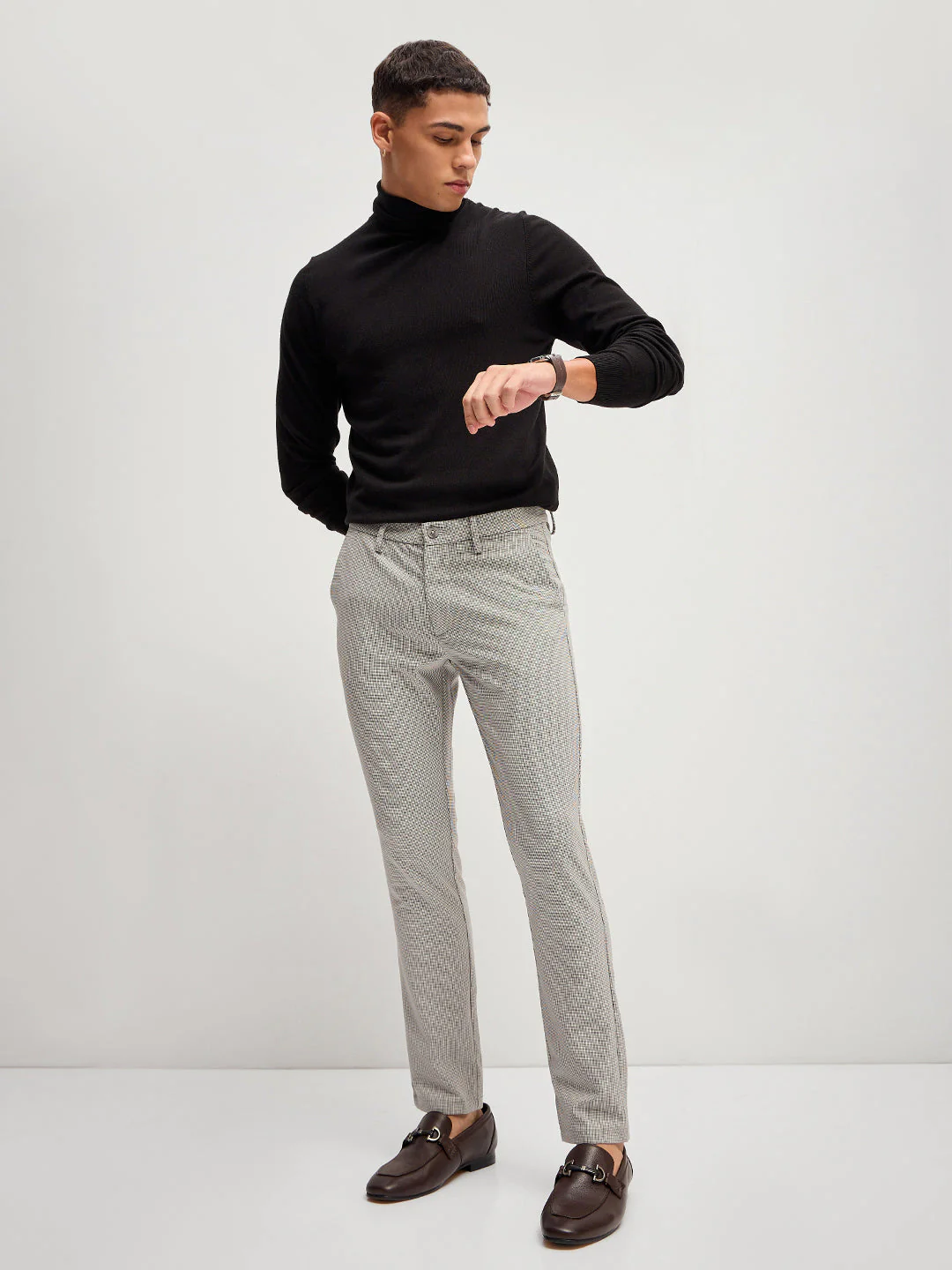 Men Grey 4 Way Stretch Formal Trouser - Image 4