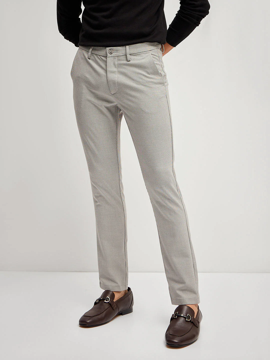 Men Grey 4 Way Stretch Formal Trouser - Image 7