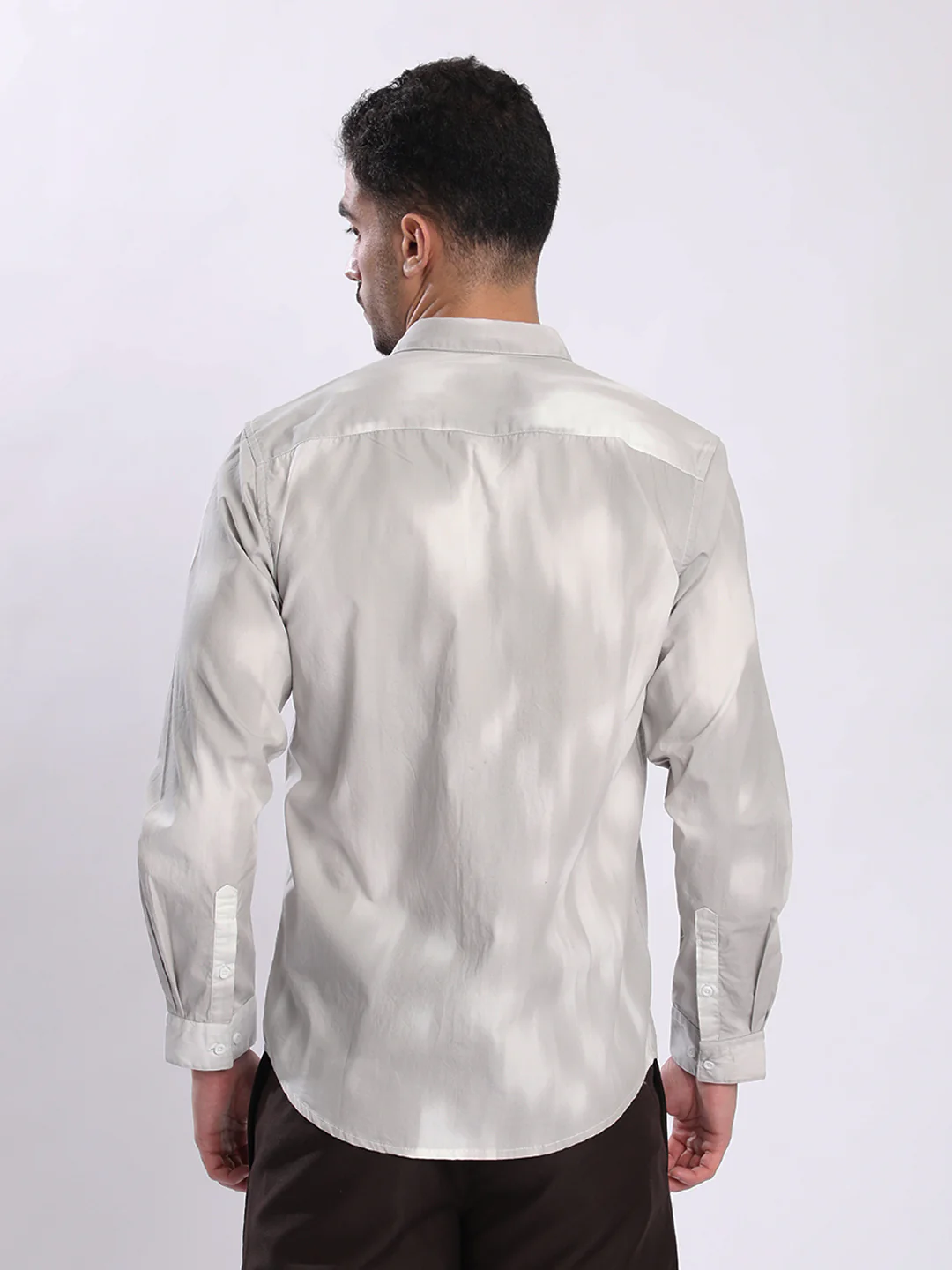 Men Grey Abstract Printed Shirt - Image 5