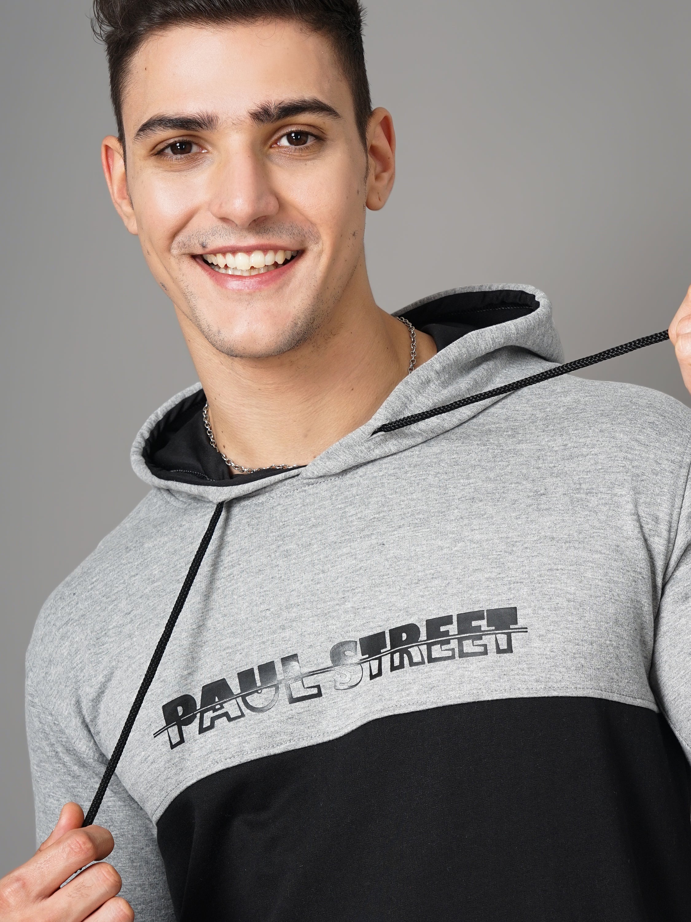 Men Grey and Black Meld Hoodie - Image 4