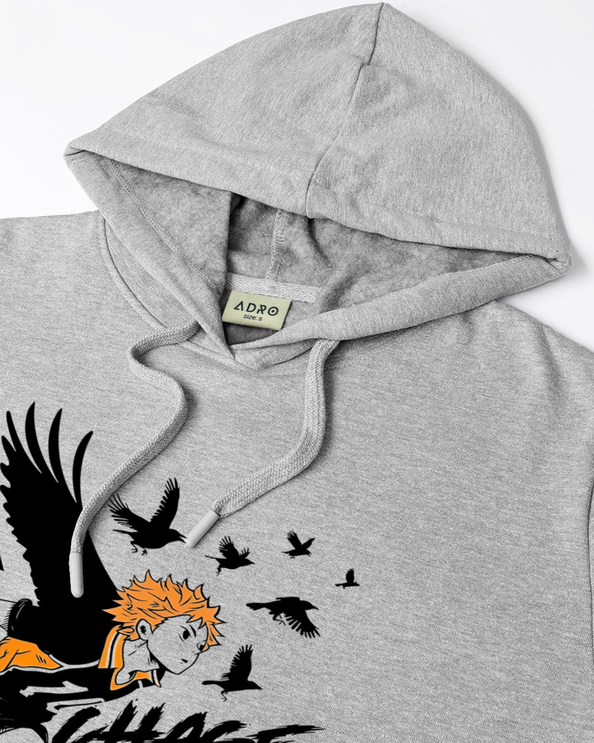 Men Grey Anime Hoodies - Image 6
