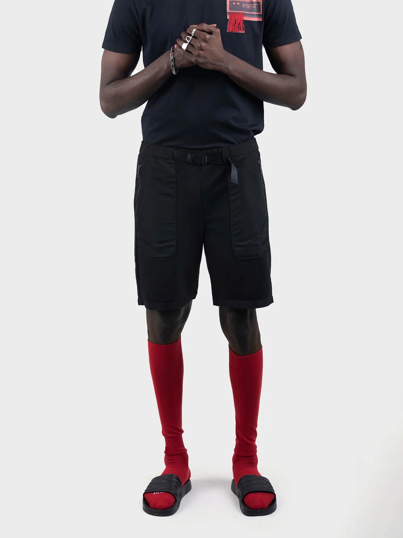 Men Gunmetal Buckle Shorts - Image 3