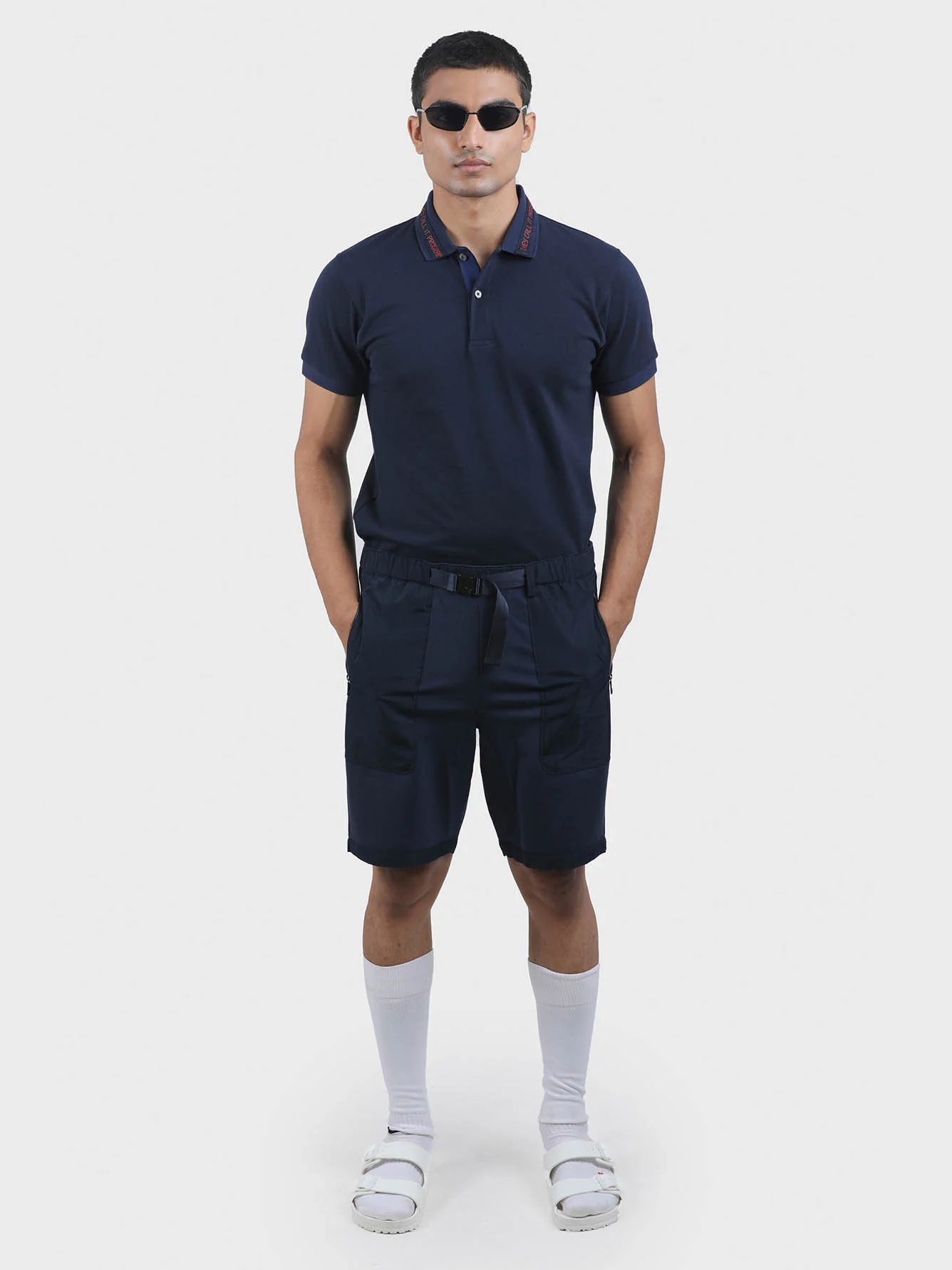 Men Gunmetal Buckle Shorts - Image 3