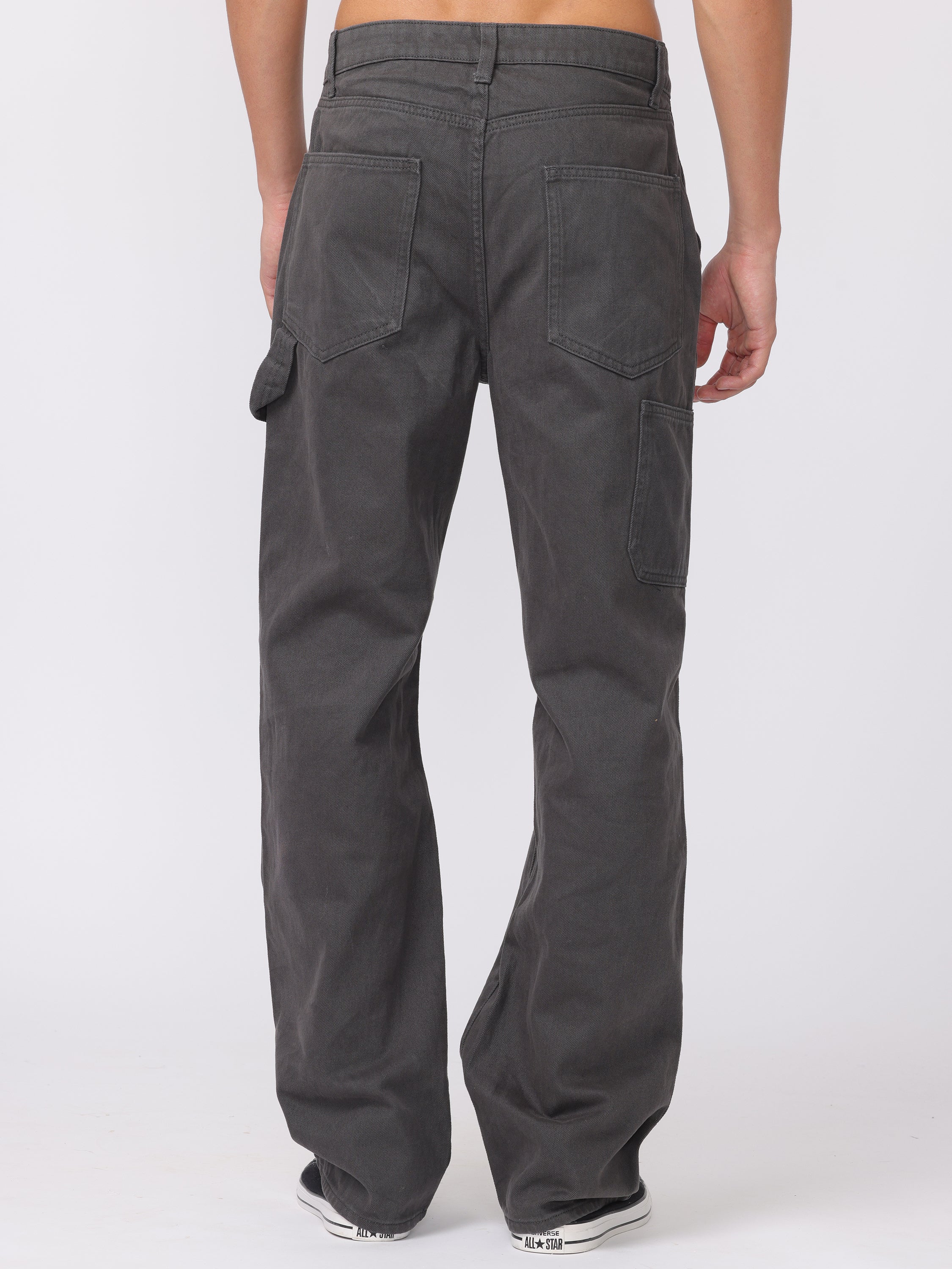 Men Grey Baggy Fit Carpenter Pants - Image 4