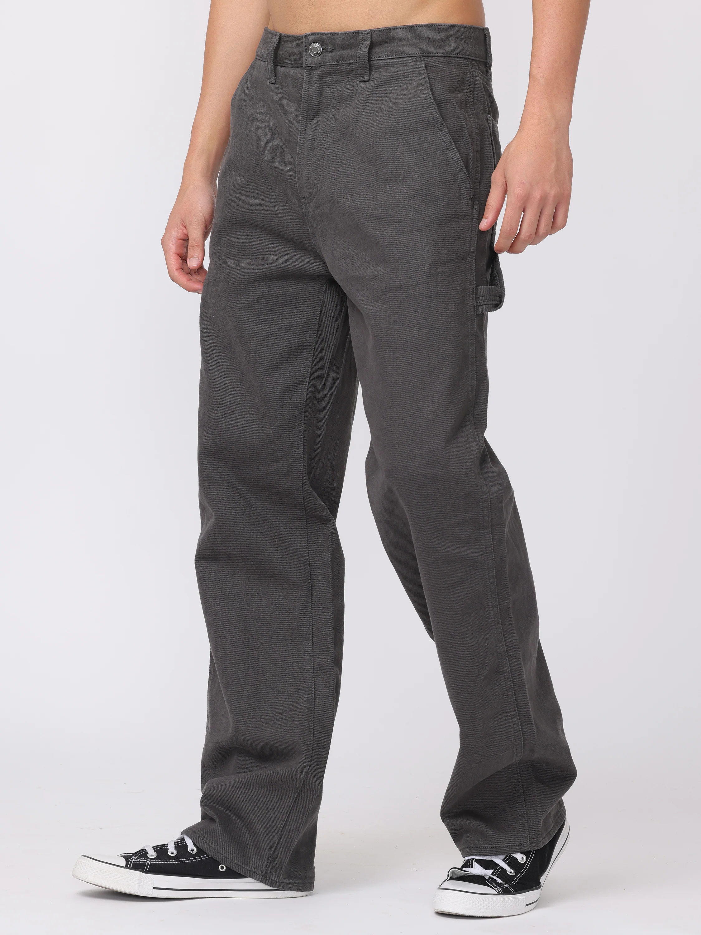 Men Grey Baggy Fit Carpenter Pants - Image 5