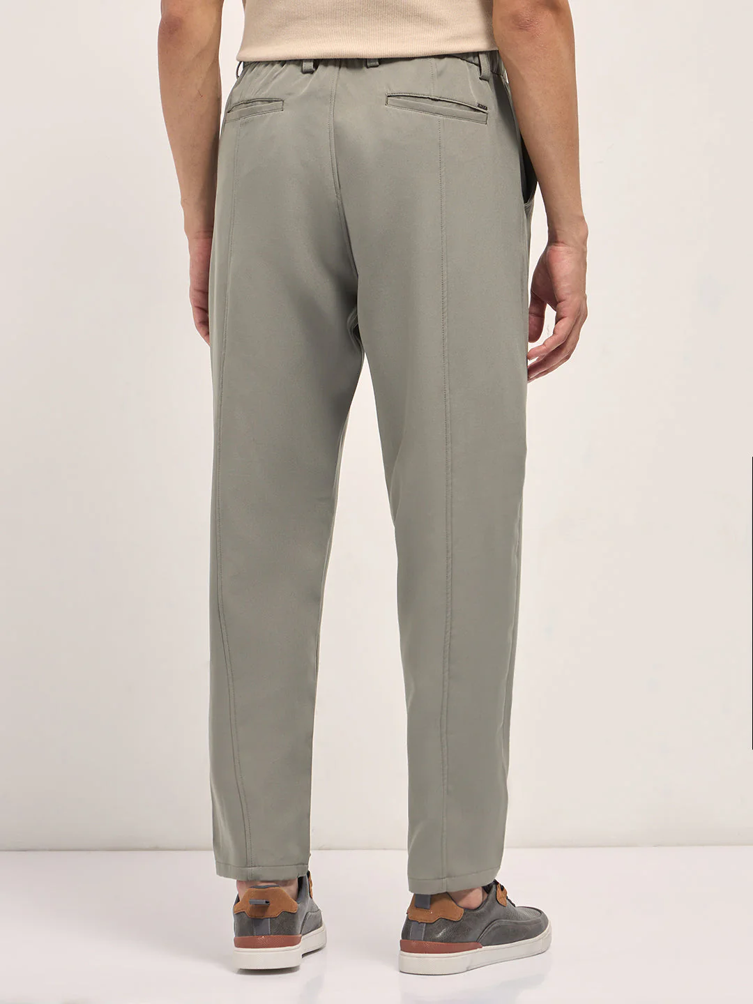 Men Grey Baggy Fit Polyester Blend Trousers - Image 2