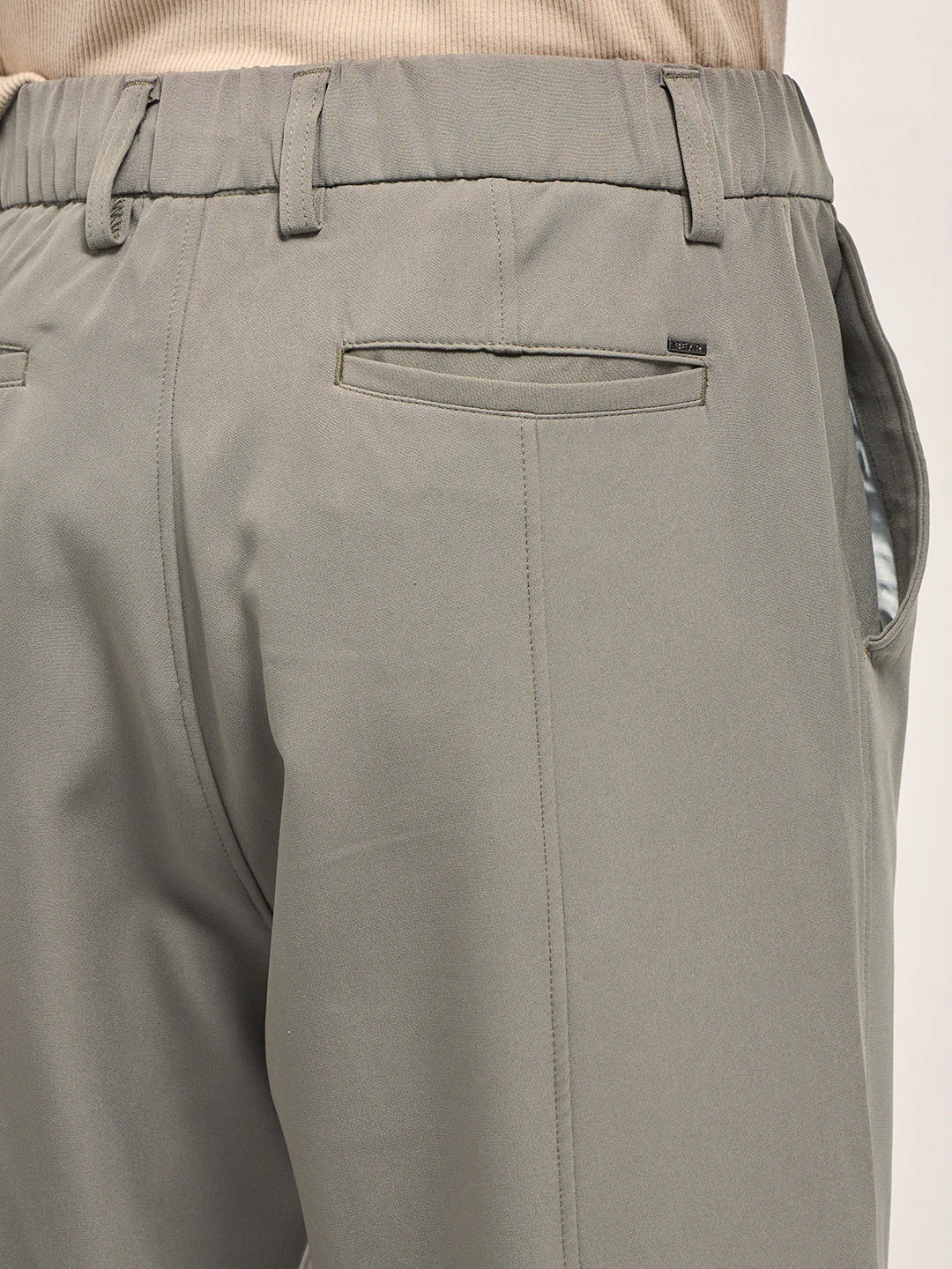 Men Grey Baggy Fit Polyester Blend Trousers - Image 6