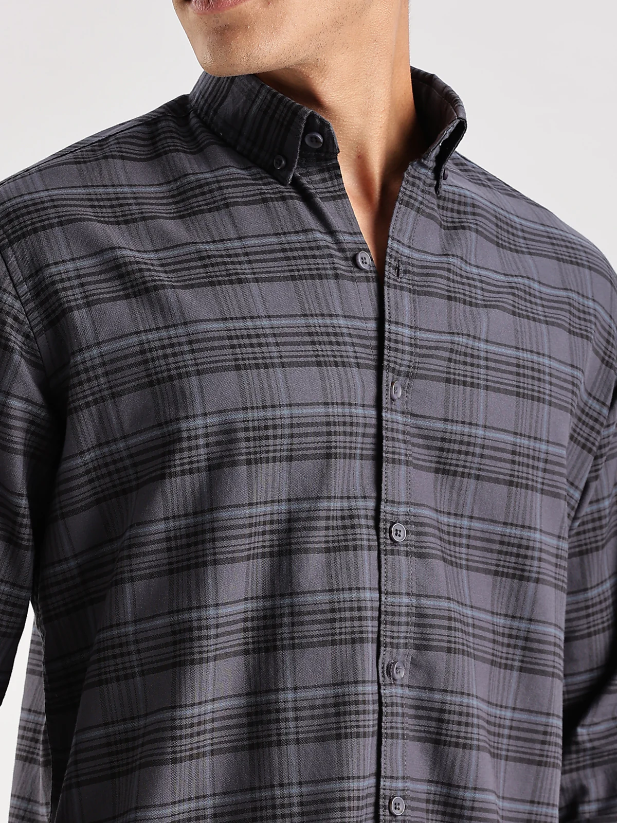 Men Grey Casual Shirt - Image 2