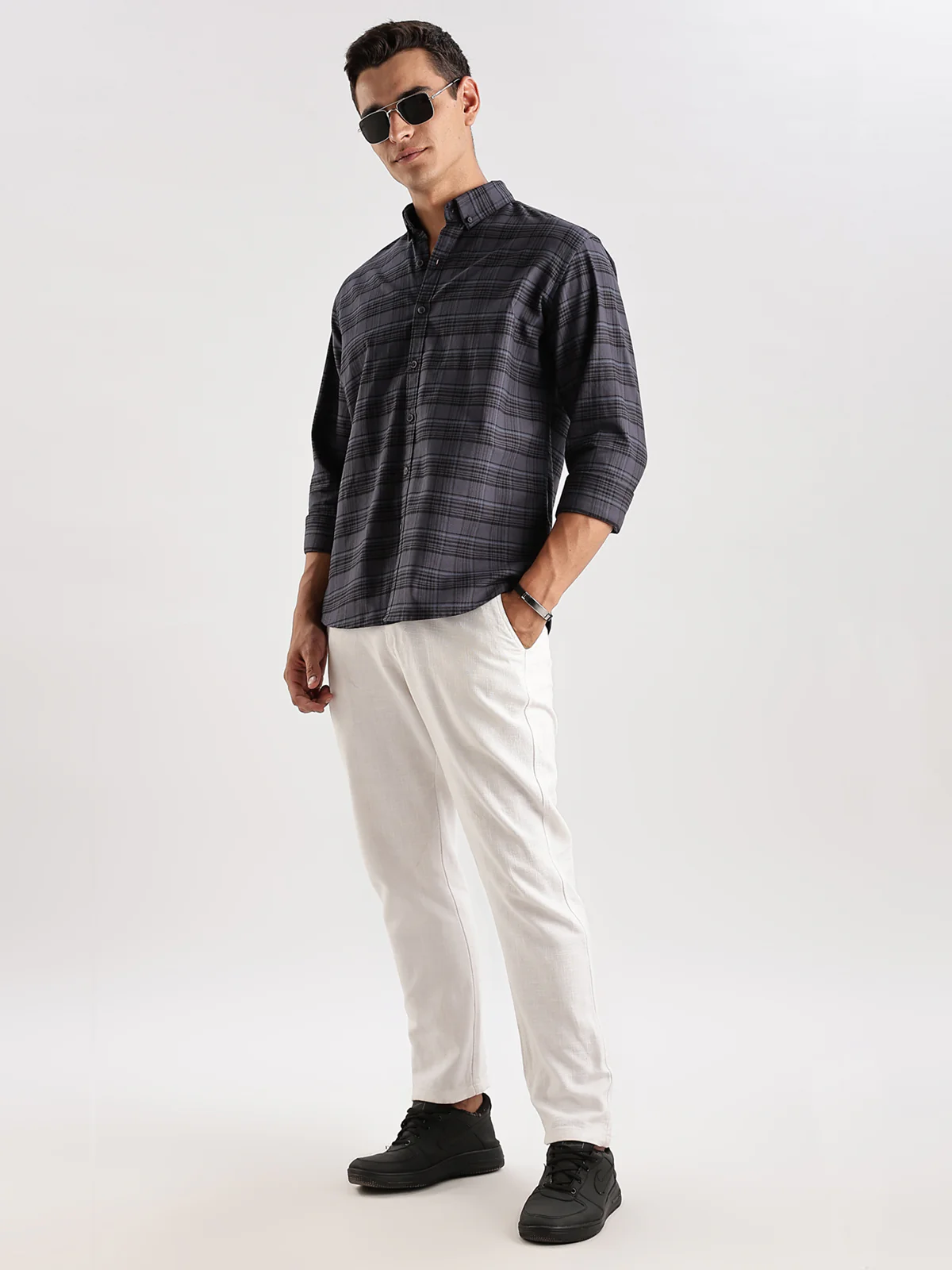 Men Grey Casual Shirt - Image 5