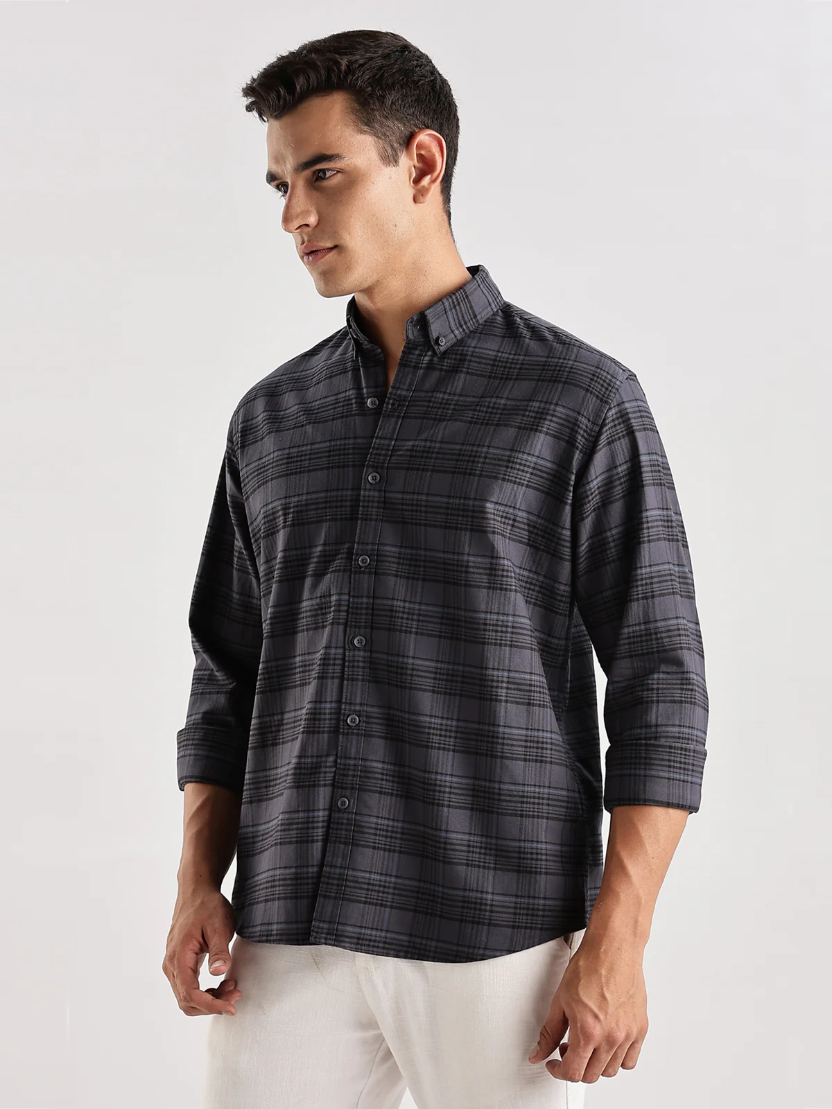 Men Grey Casual Shirt - Image 6